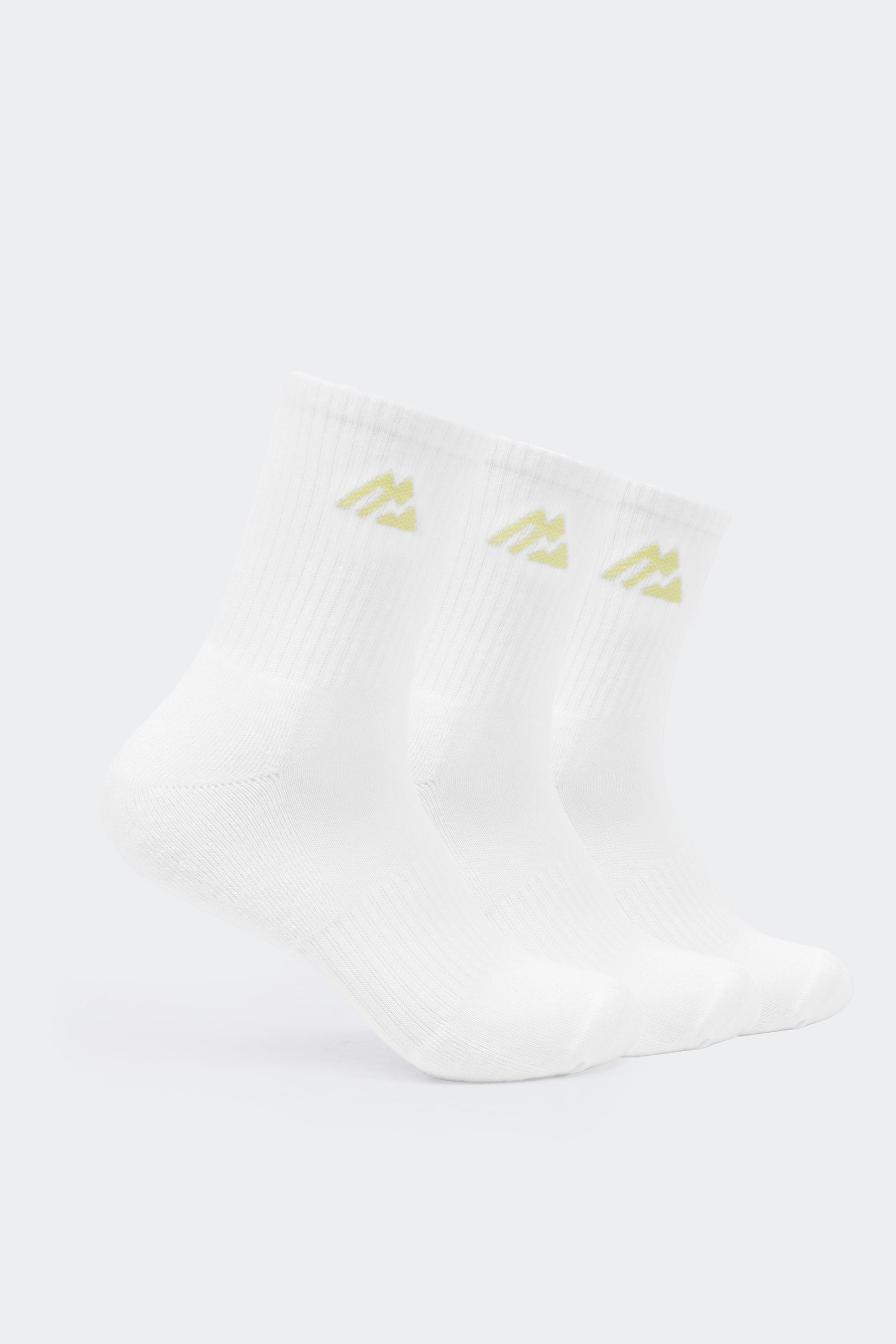 Women's Crew Sock 3 Pack - White/Lemon