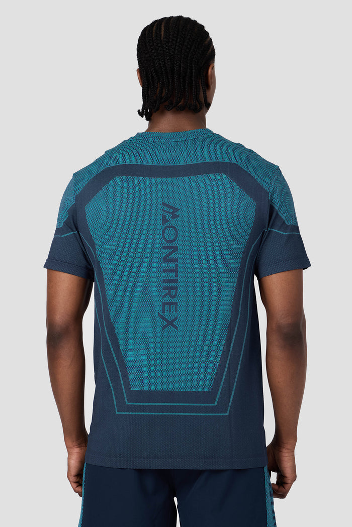 Pulse Seamless T-Shirt - Midnight Blue/Vivid Aqua