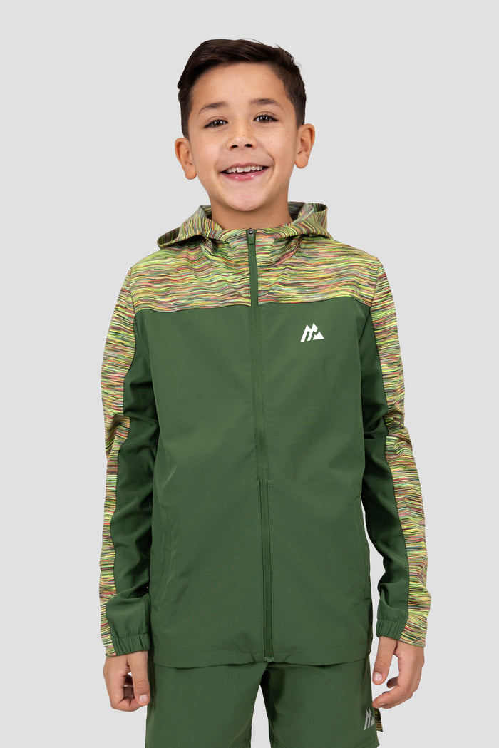 Boys Trail Windbreaker - Khaki/Orange/Black