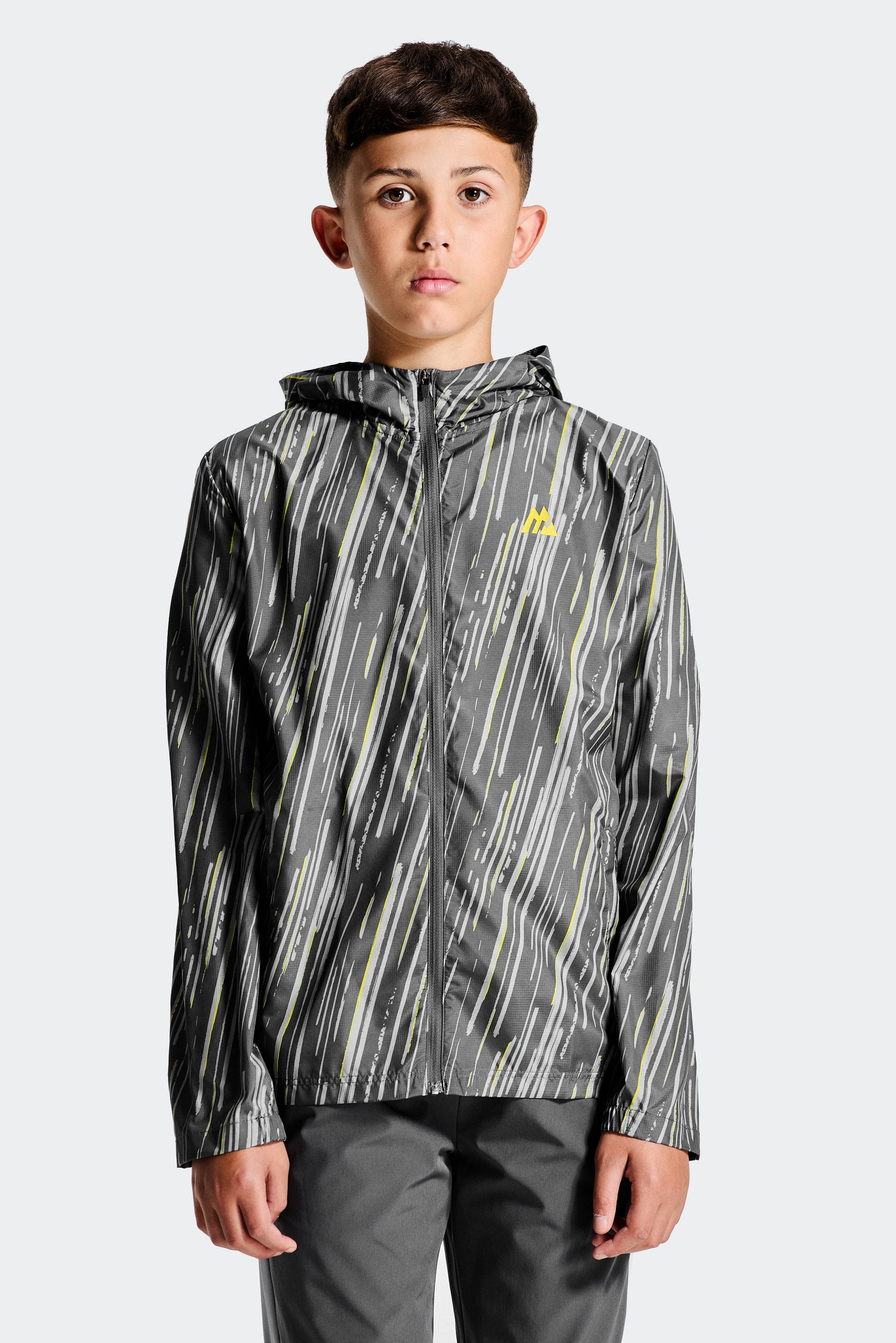 Boys Vigour Windbreaker - Asphalt/Platinum Grey/Blazing Yellow