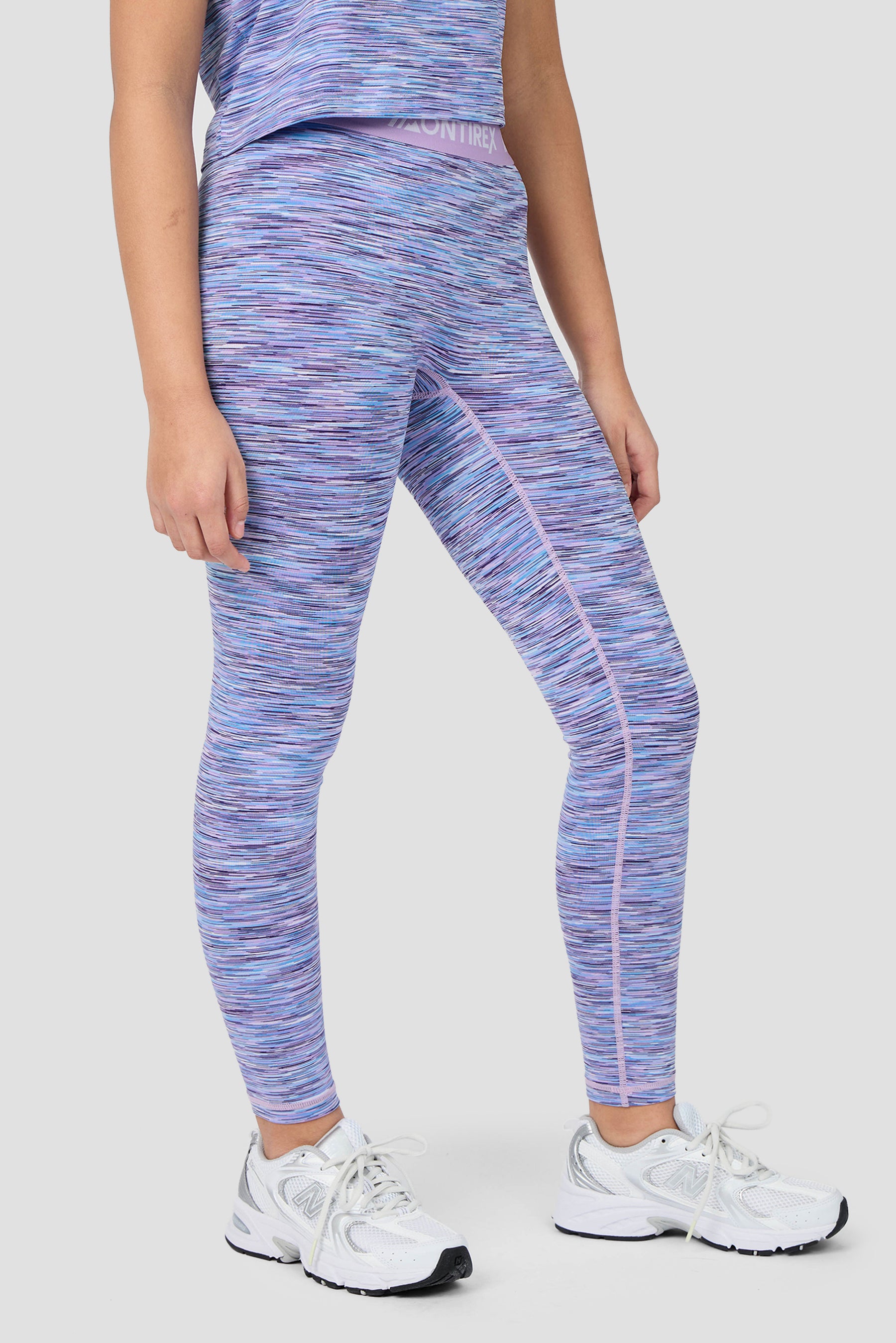 Girls Trail Icon Legging - Lilac/Blue/White