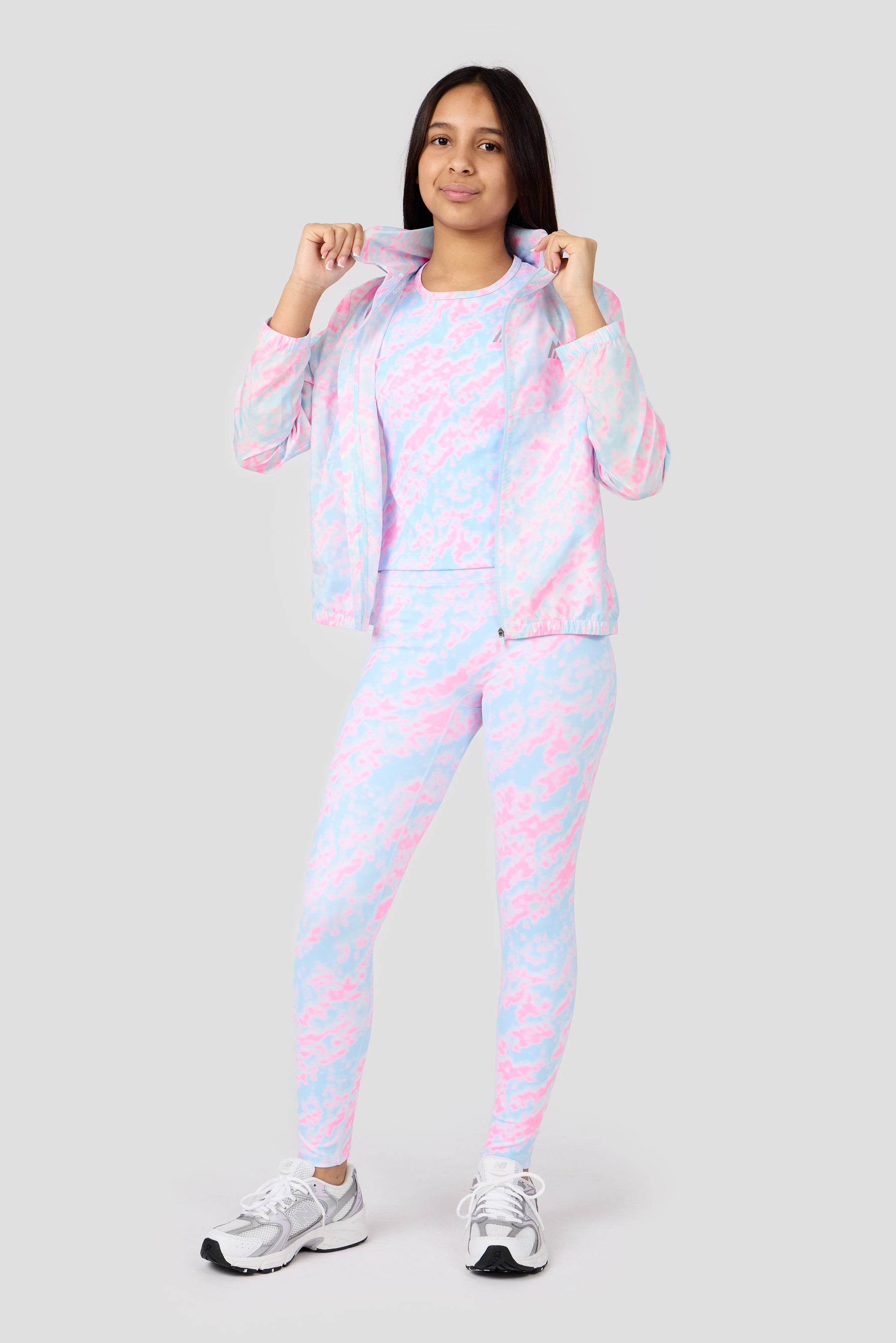 Girls Celeste Windbreaker - Misty Blue/Candy Floss/White