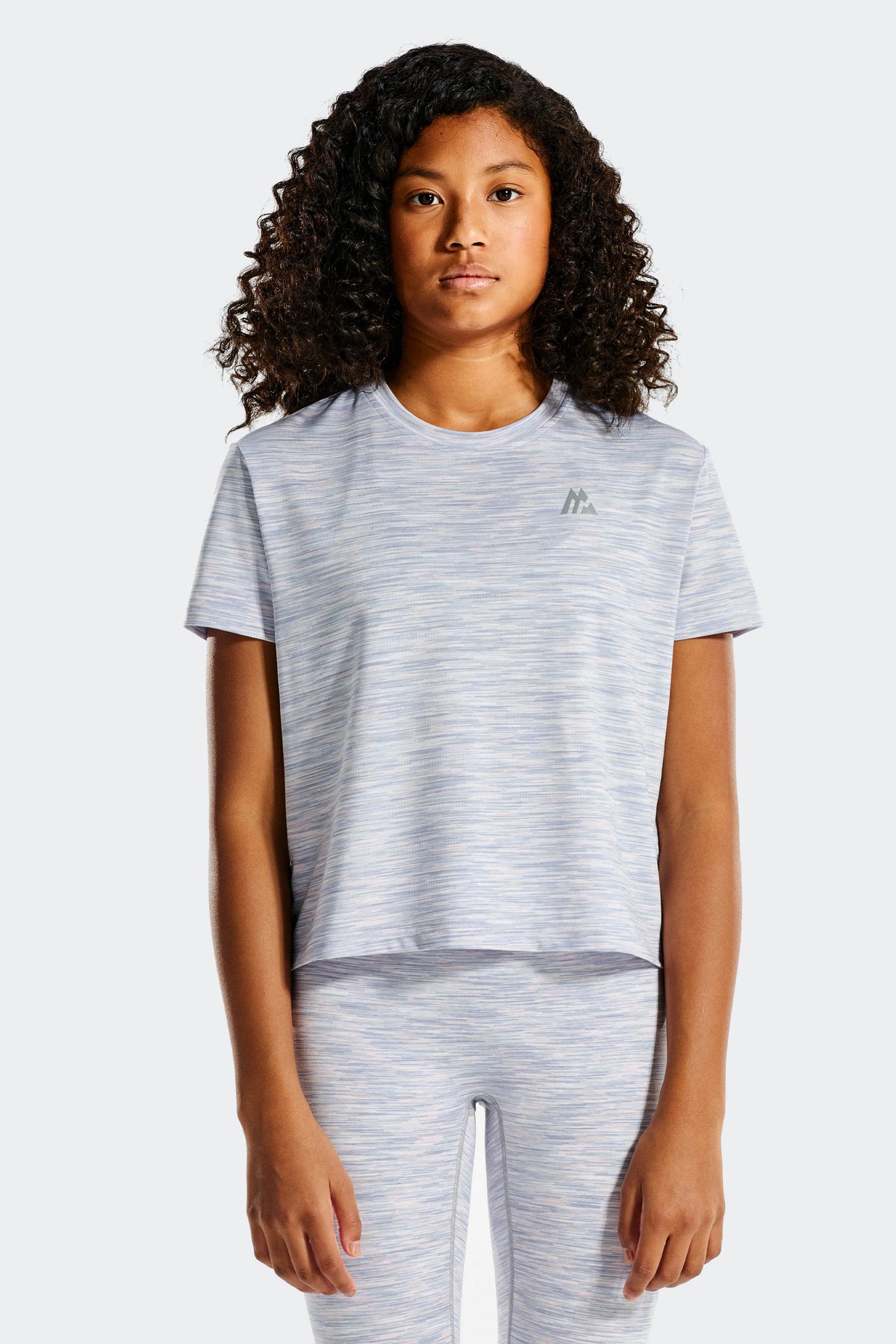 Girls Trail Box T-Shirt - Grey/Blue/Pink/White