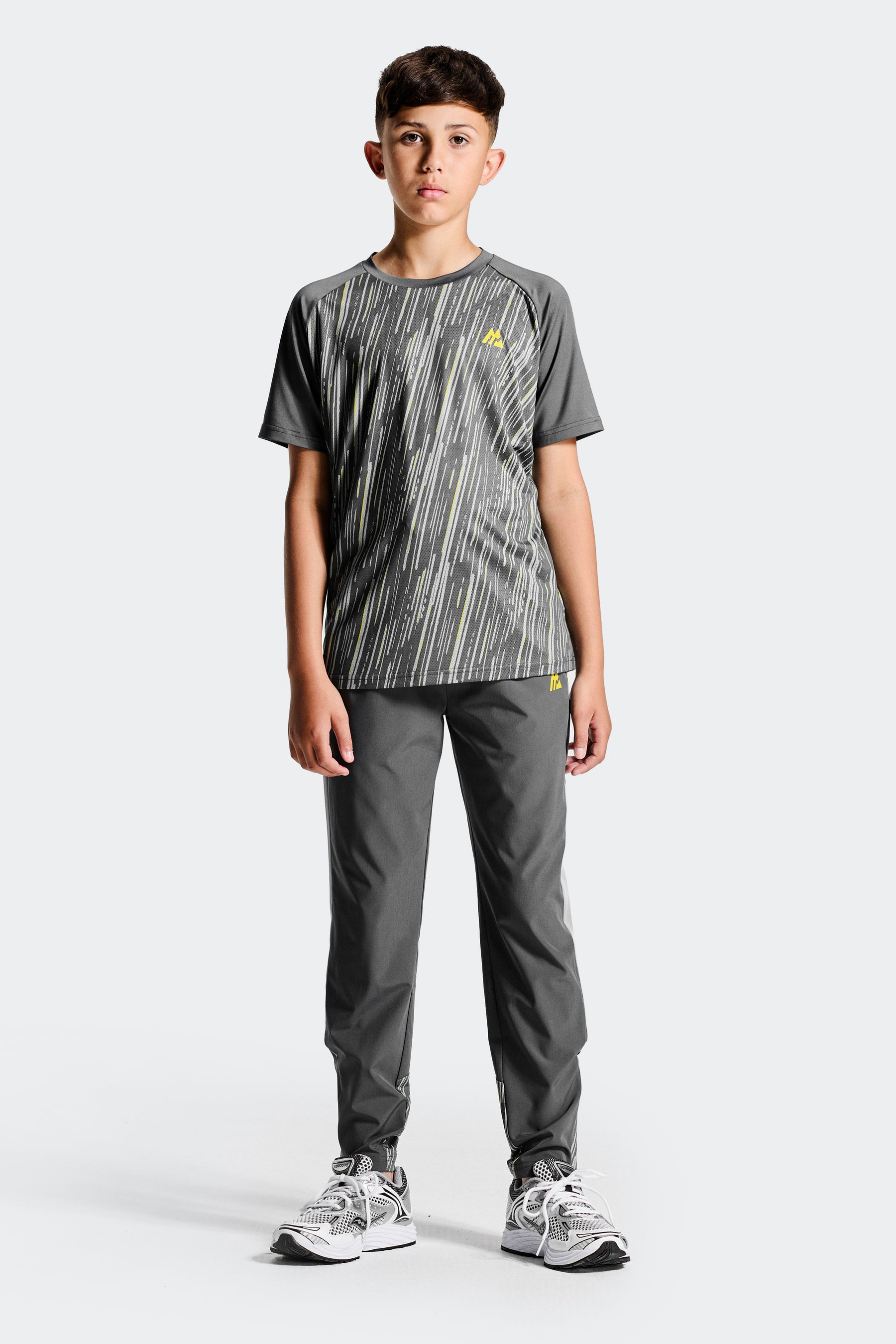 Boys Vigour T-Shirt - Asphalt/Platinum Grey/Blazing Yellow