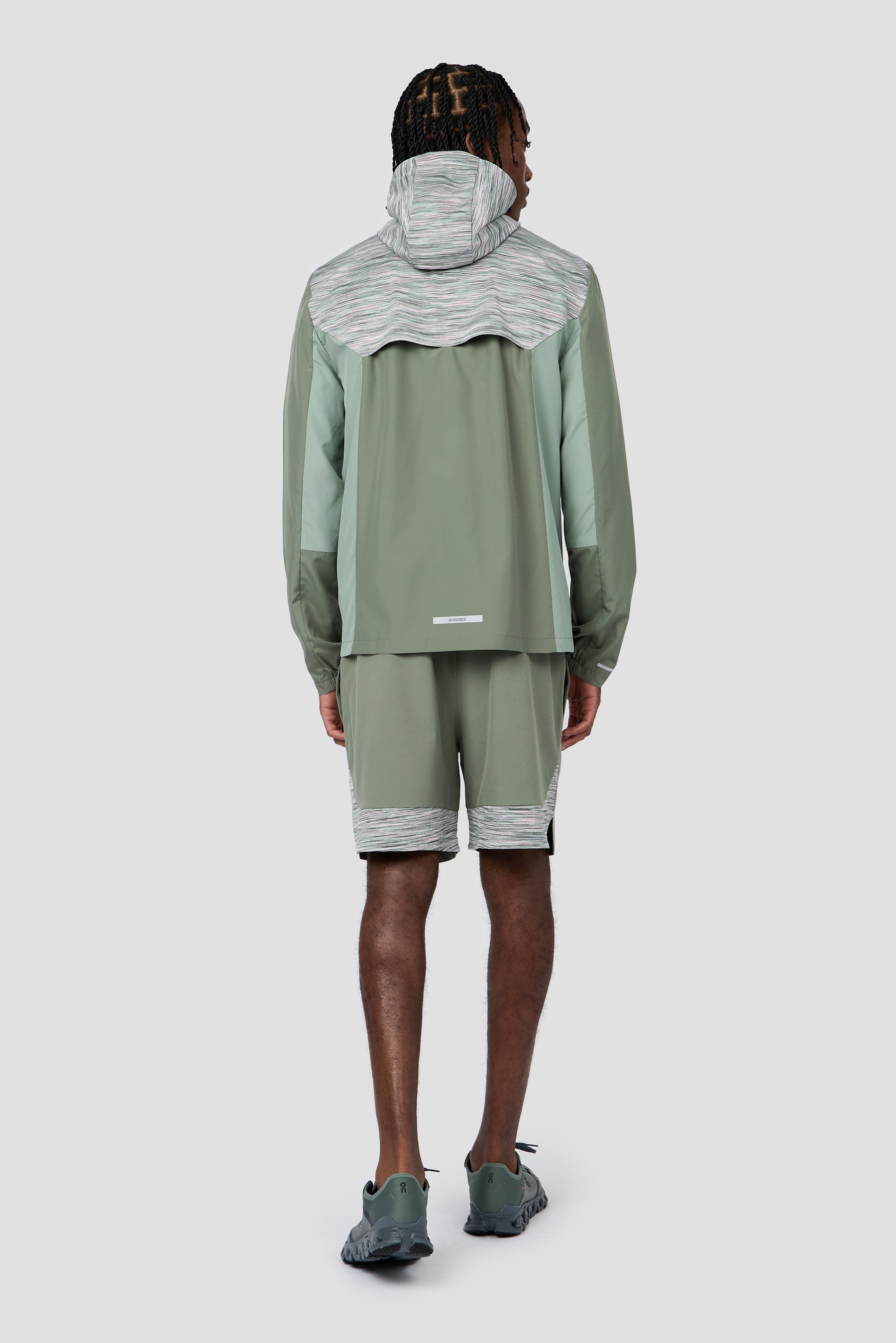 Trail Panel Short - Green Slate/Pink