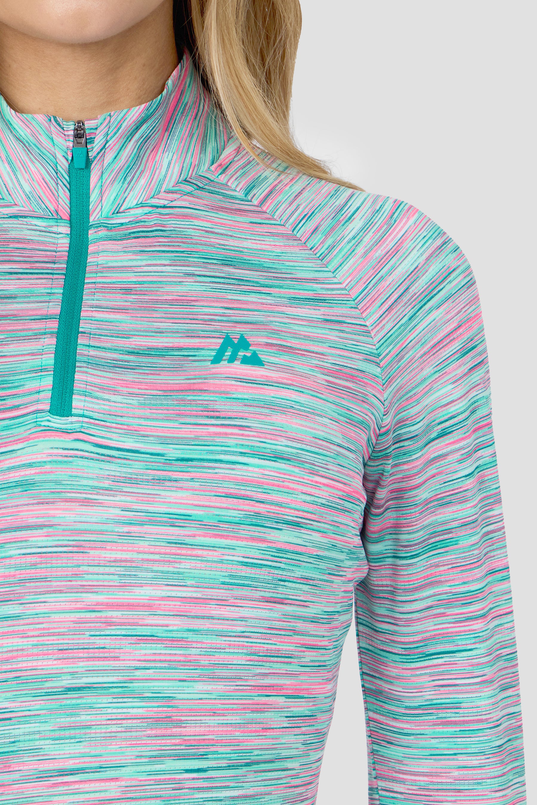 Women's Trail 1/4 Zip - Teal/Pink/White