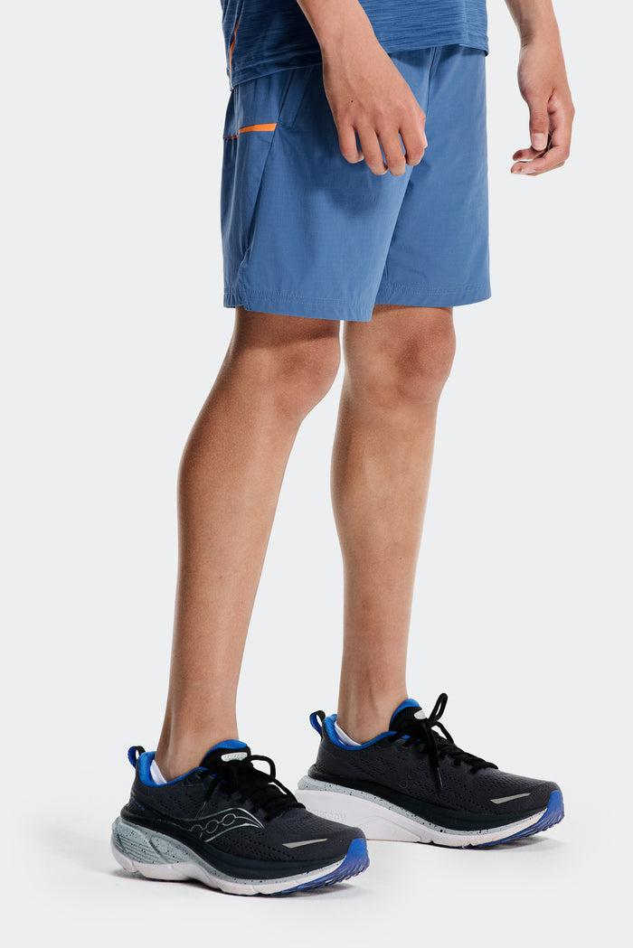 Boys Ignite Short - Charcoal Blue/Tangerine Glow