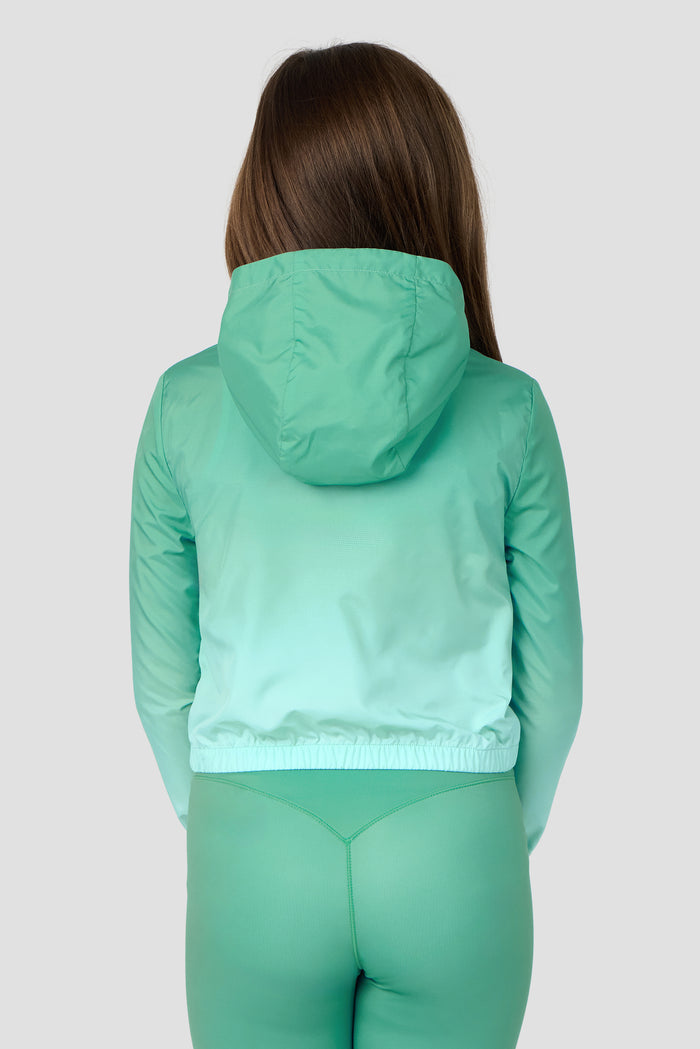 Girls Glow Windbreaker - Mineral Green/Arctic Blue