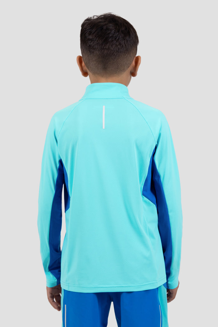 Boys React 1/4 Zip - Neon Sky/Neon Blue