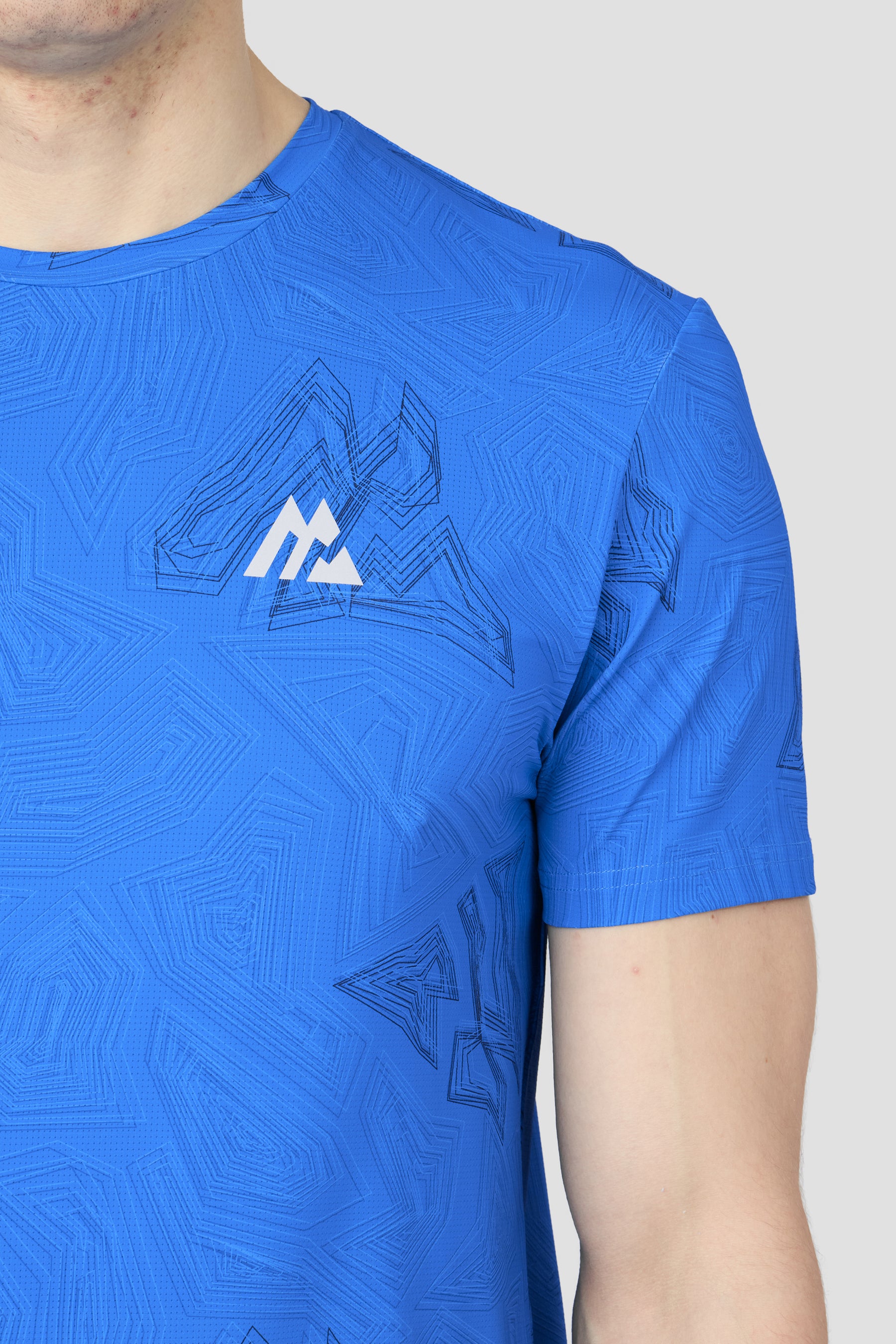 Geo M Print T-Shirt - Celestial Blue/Midnight Blue