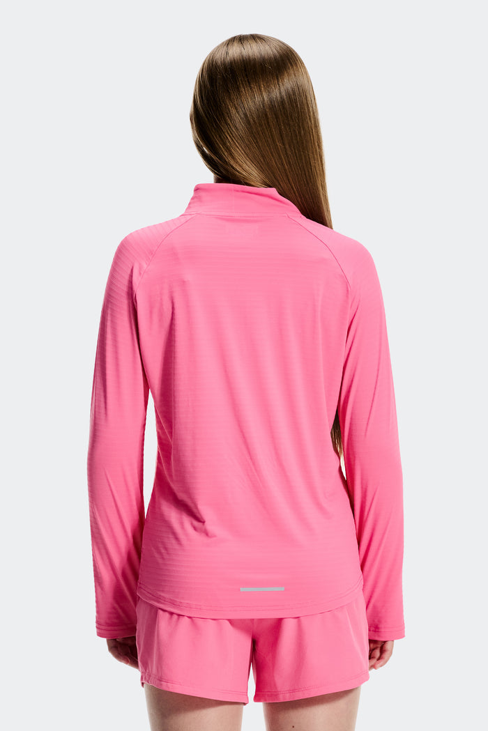 Girls Energy 1/4 Zip - Peony Pink