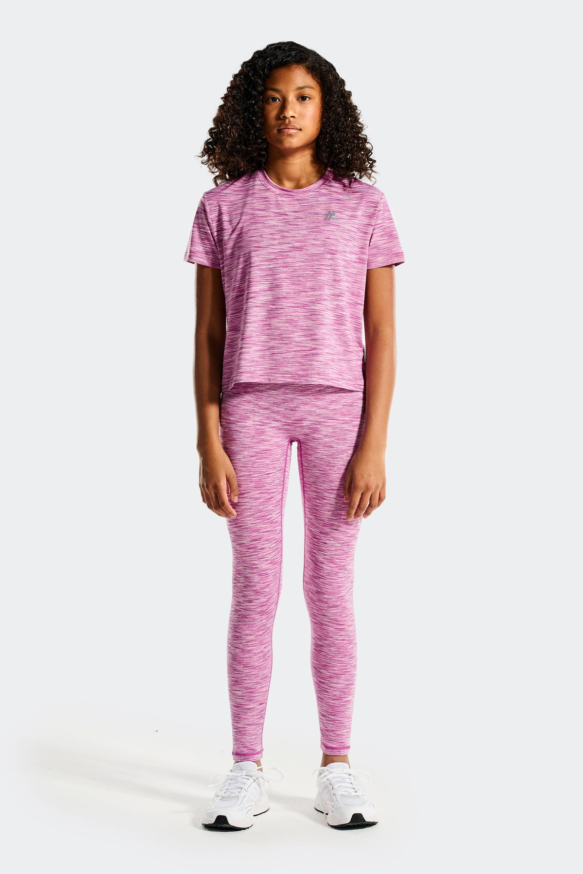 Girls Trail Icon Legging - Vivid Orchid/Bloom/Hibiscus/Bubble Pink/Lullaby Pink