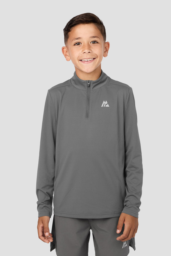 Boys Delta 1/4 Zip - Cement Grey
