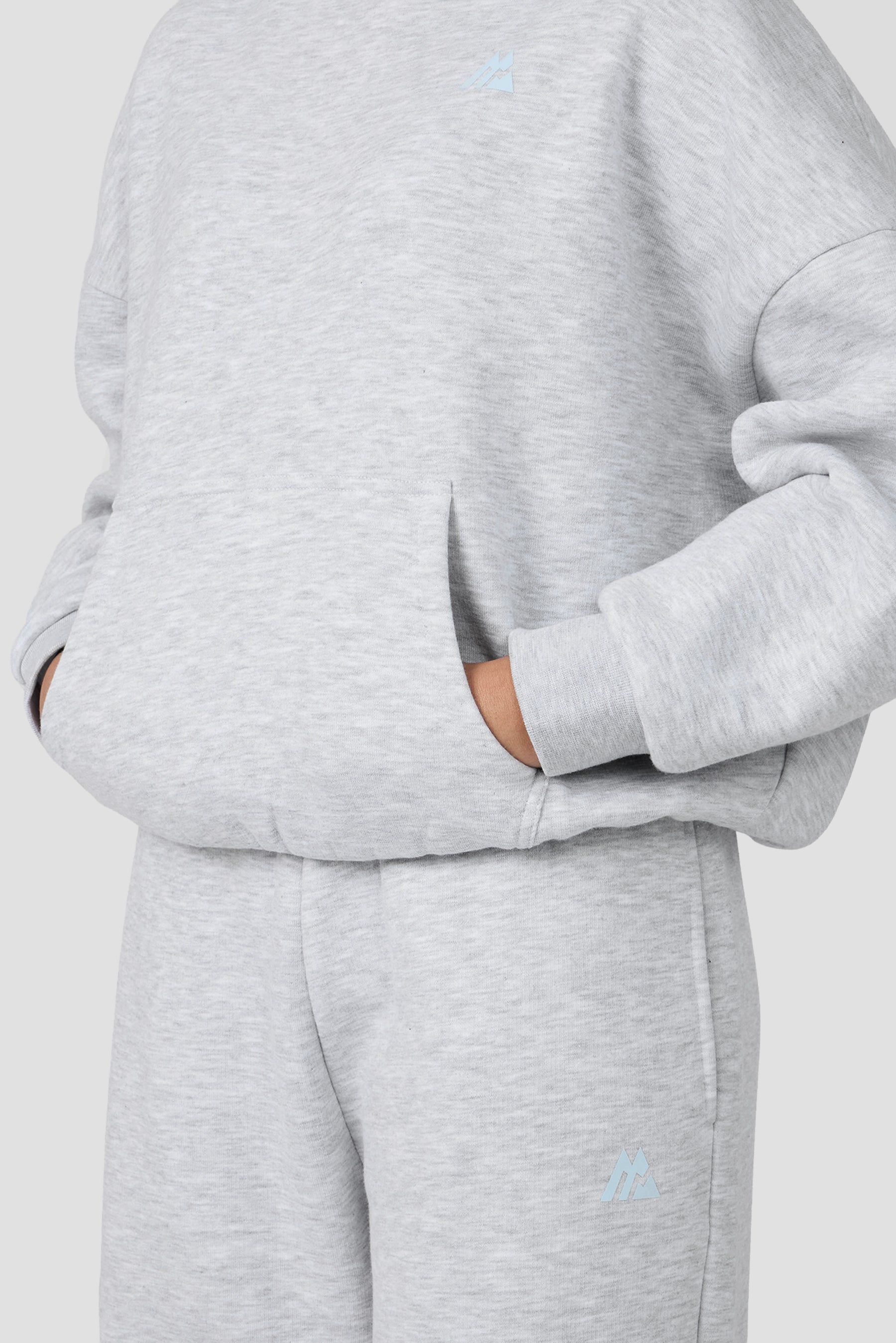 Girls Vibe Hood - Light Smoke Grey Marl/Misty Blue