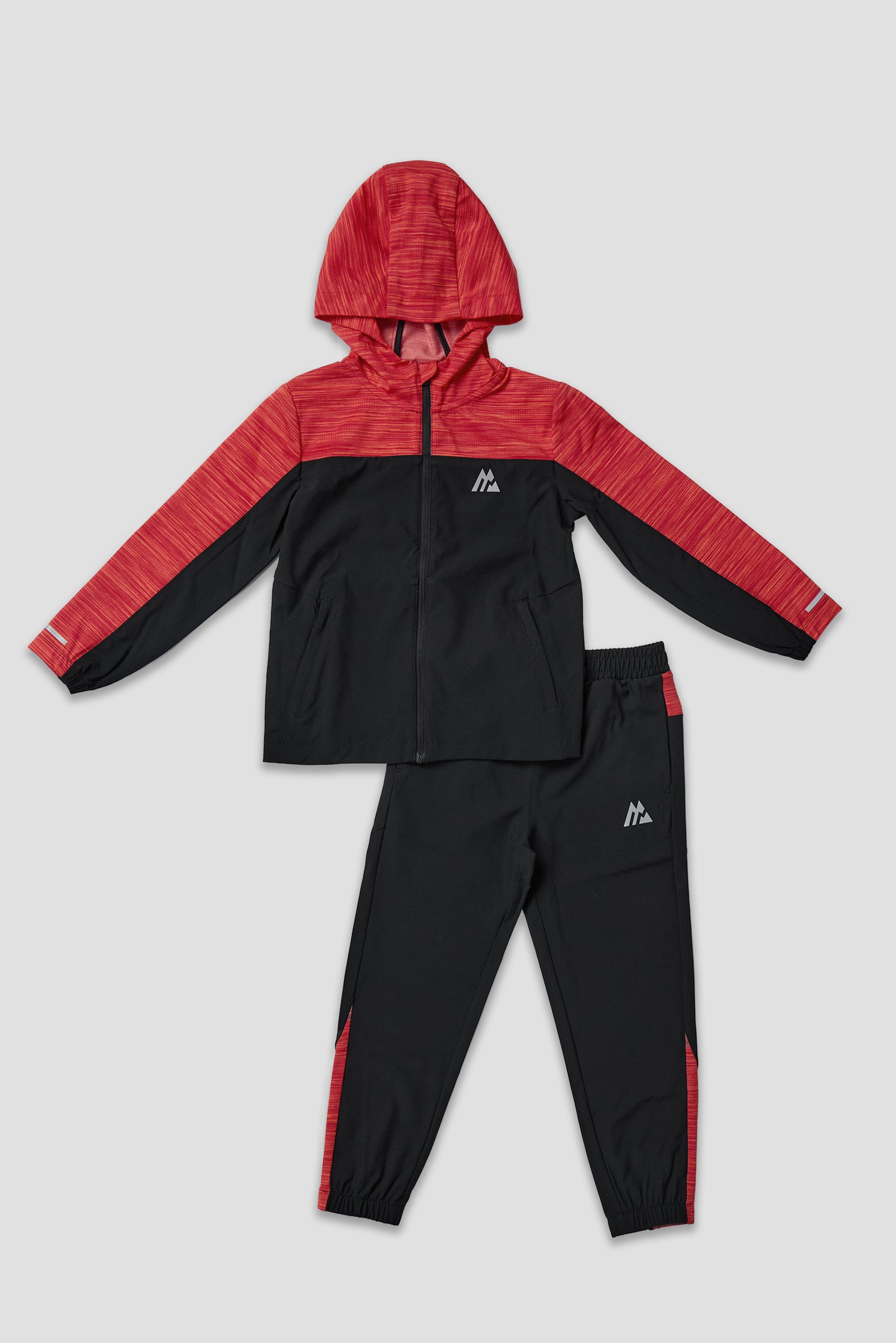 Infant Boys Trail Windbreaker/Pant Set - Black/Red/Orange