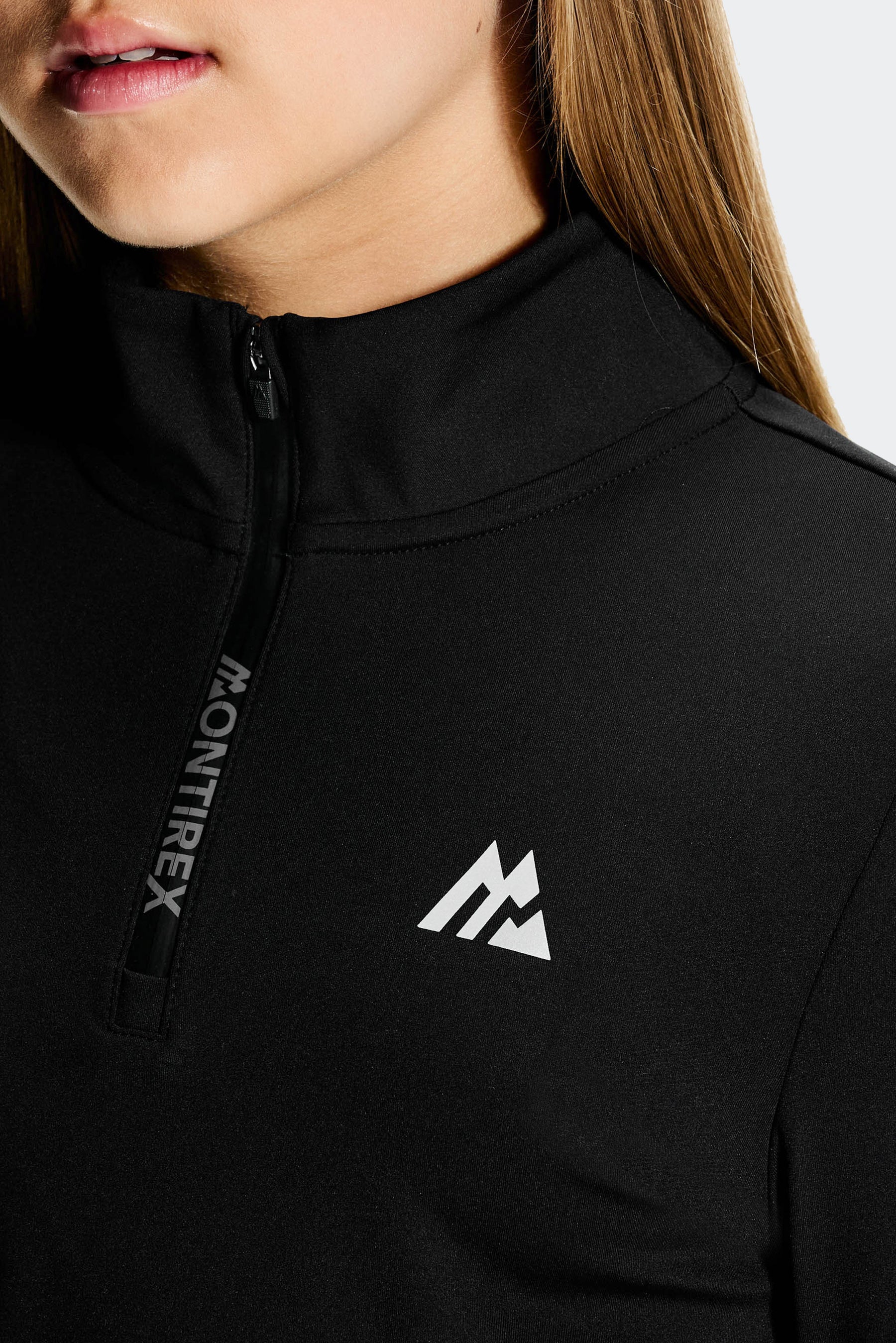 Girls Icon 1/4 Zip - Black