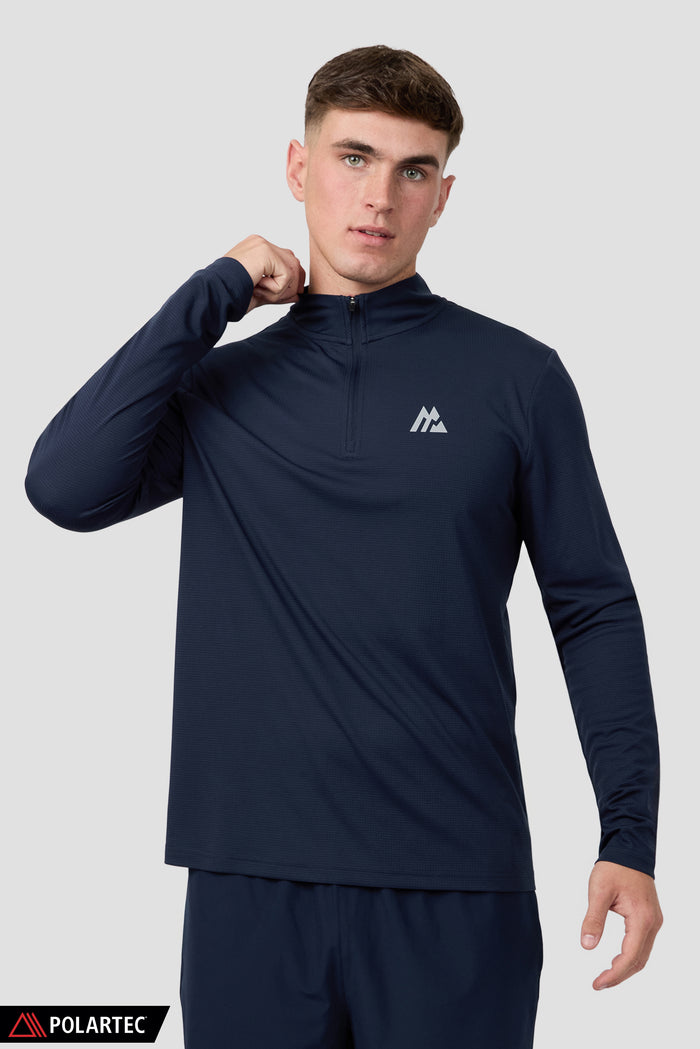 Peak Gridded Polartec® 1/4 Zip - Midnight Blue
