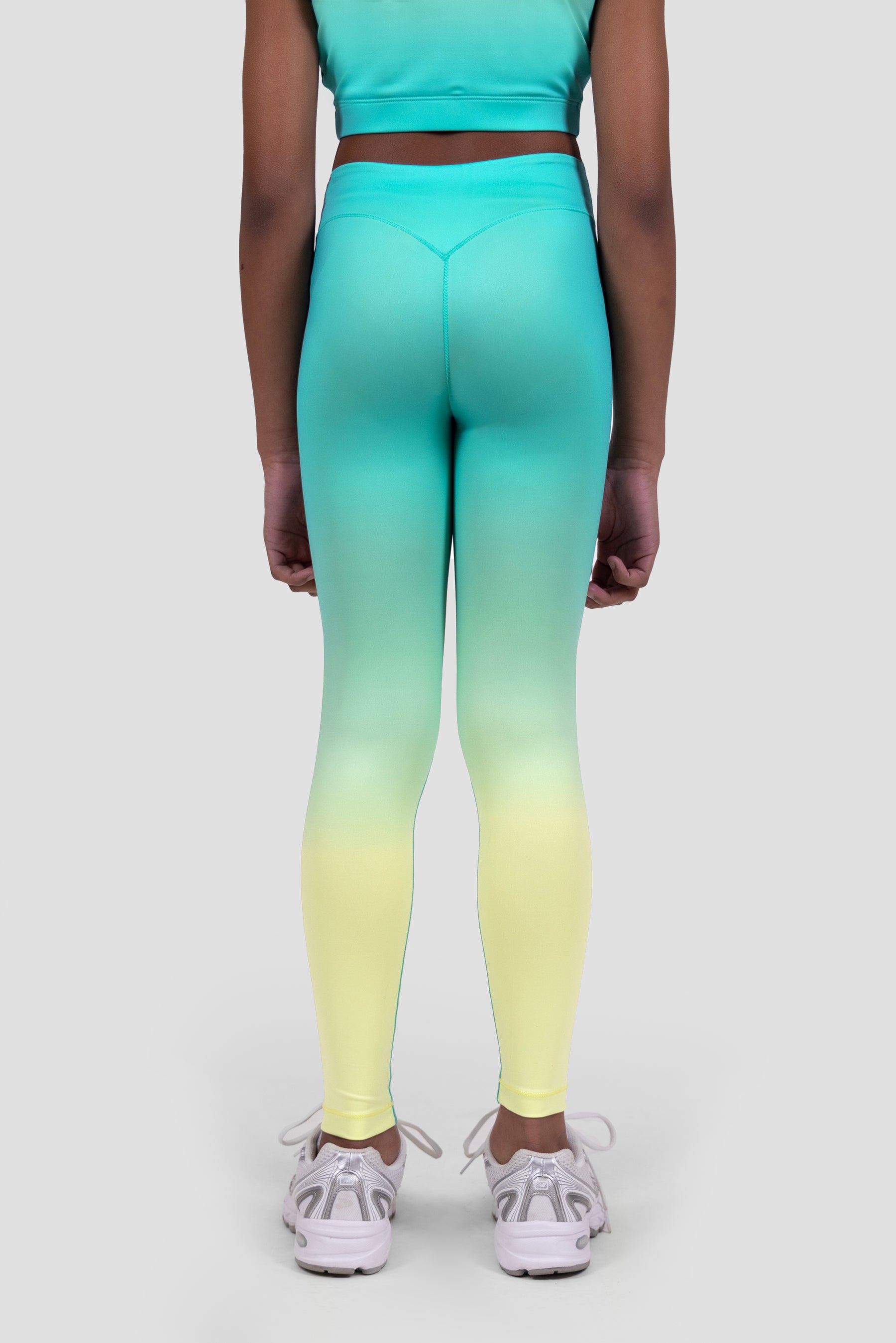 Girls Glow Legging - Persian Green/Citrus