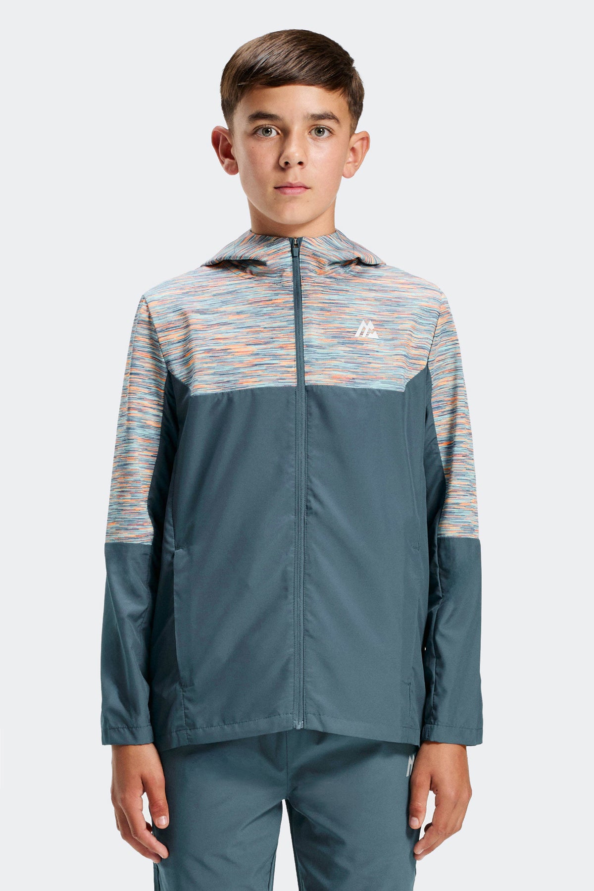 Boys Trail Windbreaker - Blue Multi/Orange