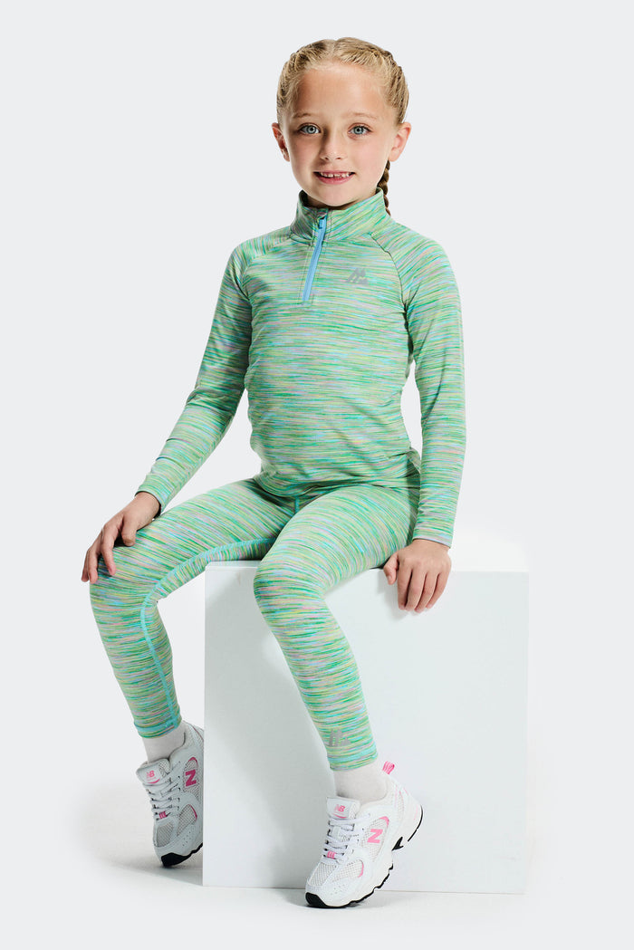 Infant Girl's Trail 1/4 Zip/Legging Set - Green/Blue/Lilac/Pink