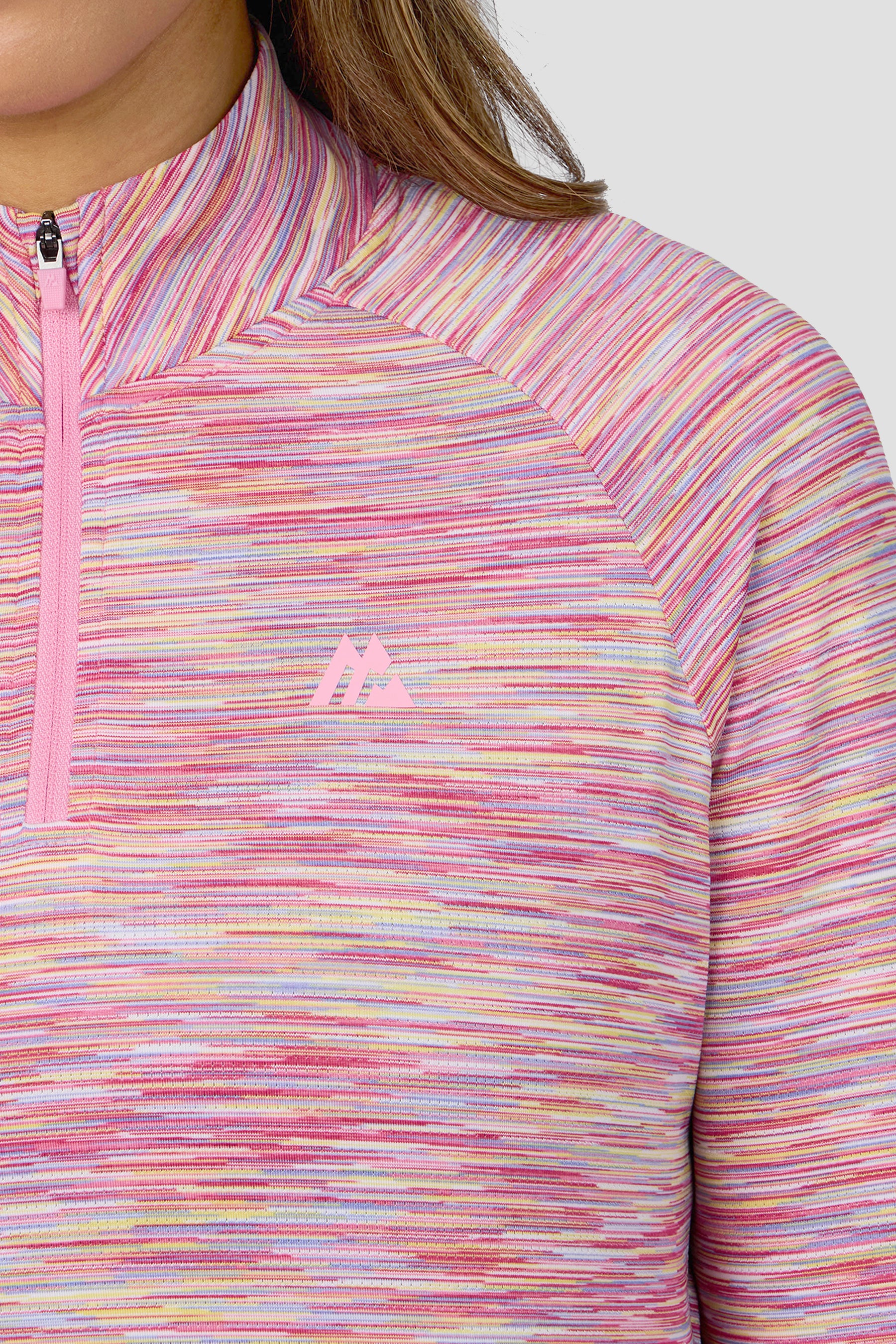Trail 1/4 Zip - Pink/Yellow/Lilac/White
