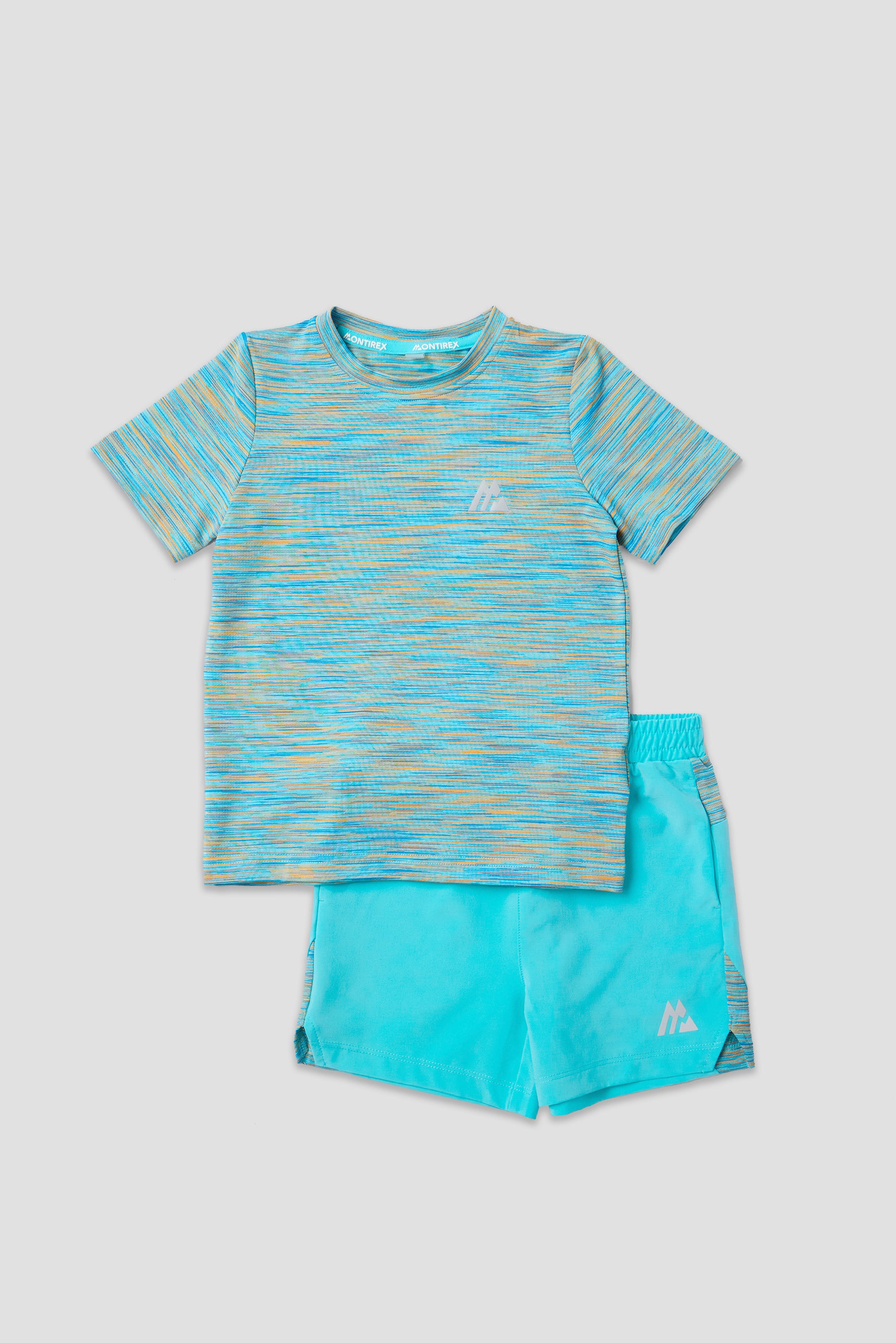Infant Boy's Trail T-Shirt/Short Set - Neon Sky/Orange