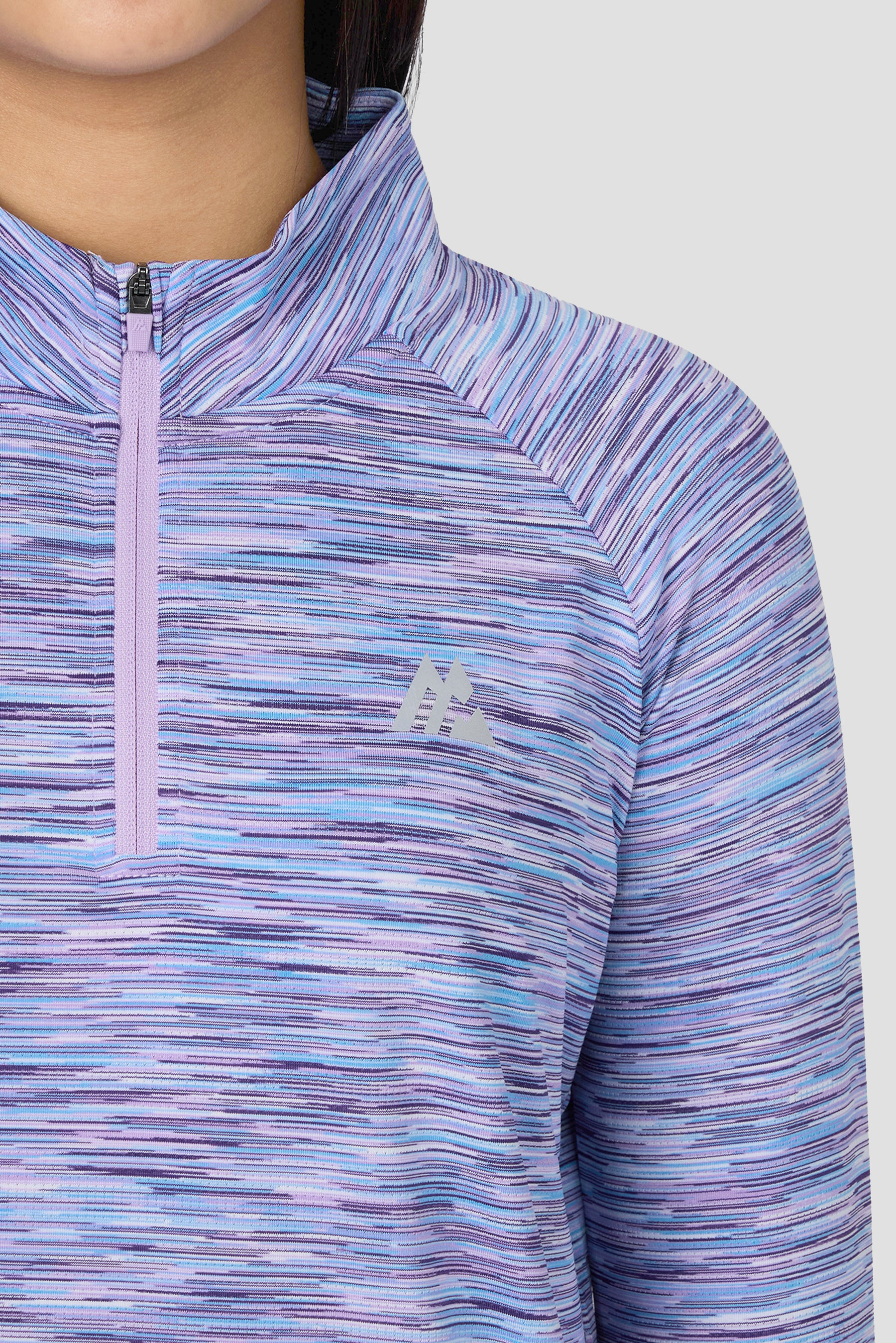 Girls Trail 1/4 Zip - Lilac/Blue/White