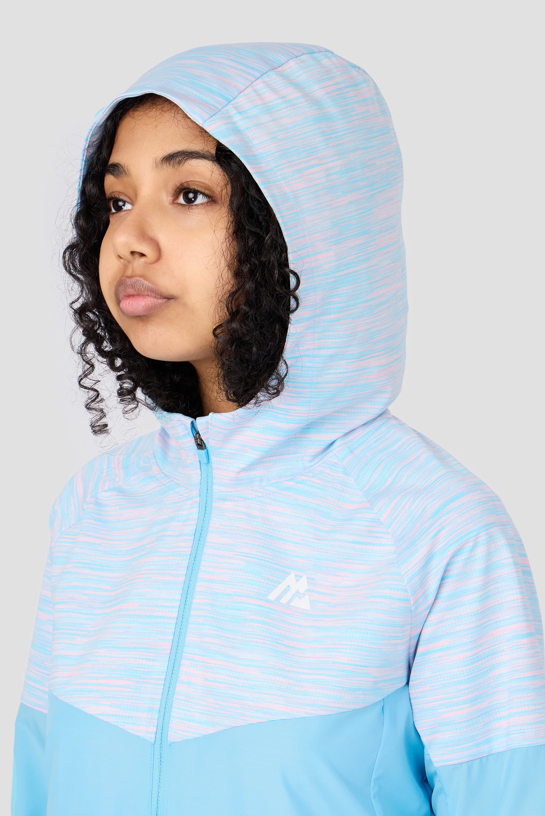 Girls Trail Windbreaker - Light Blue/Pink