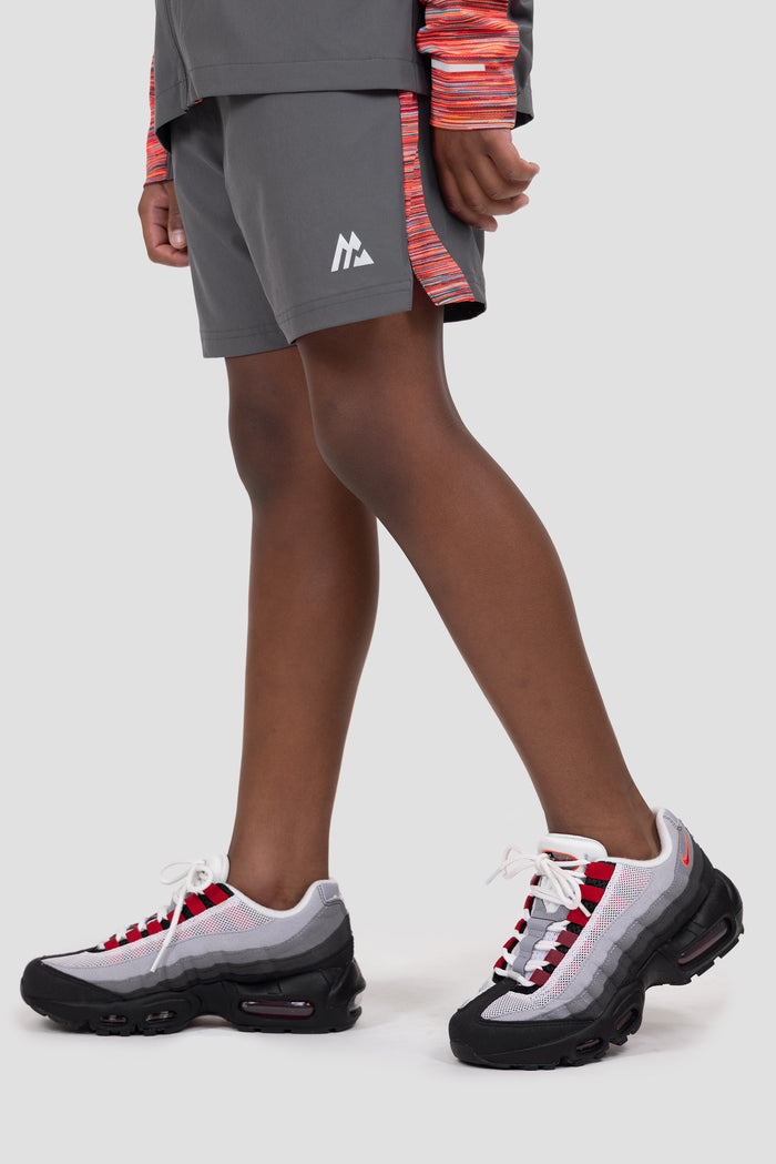 Boys Trail Panel Short - Orange/Red