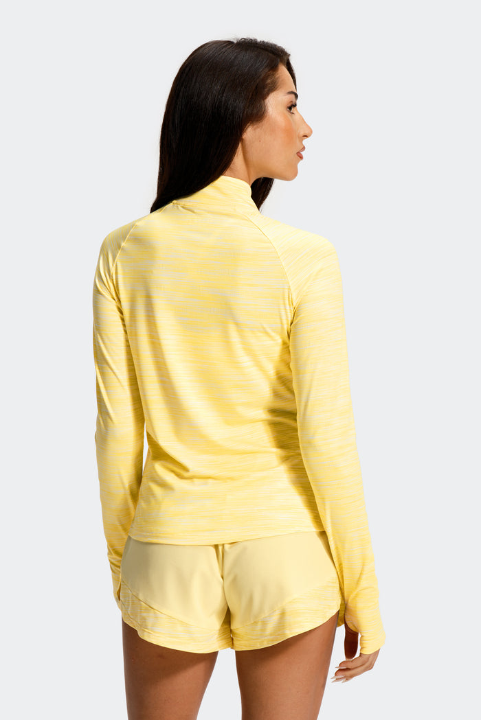 Women's Trail 1/4 Zip - Lemon/White