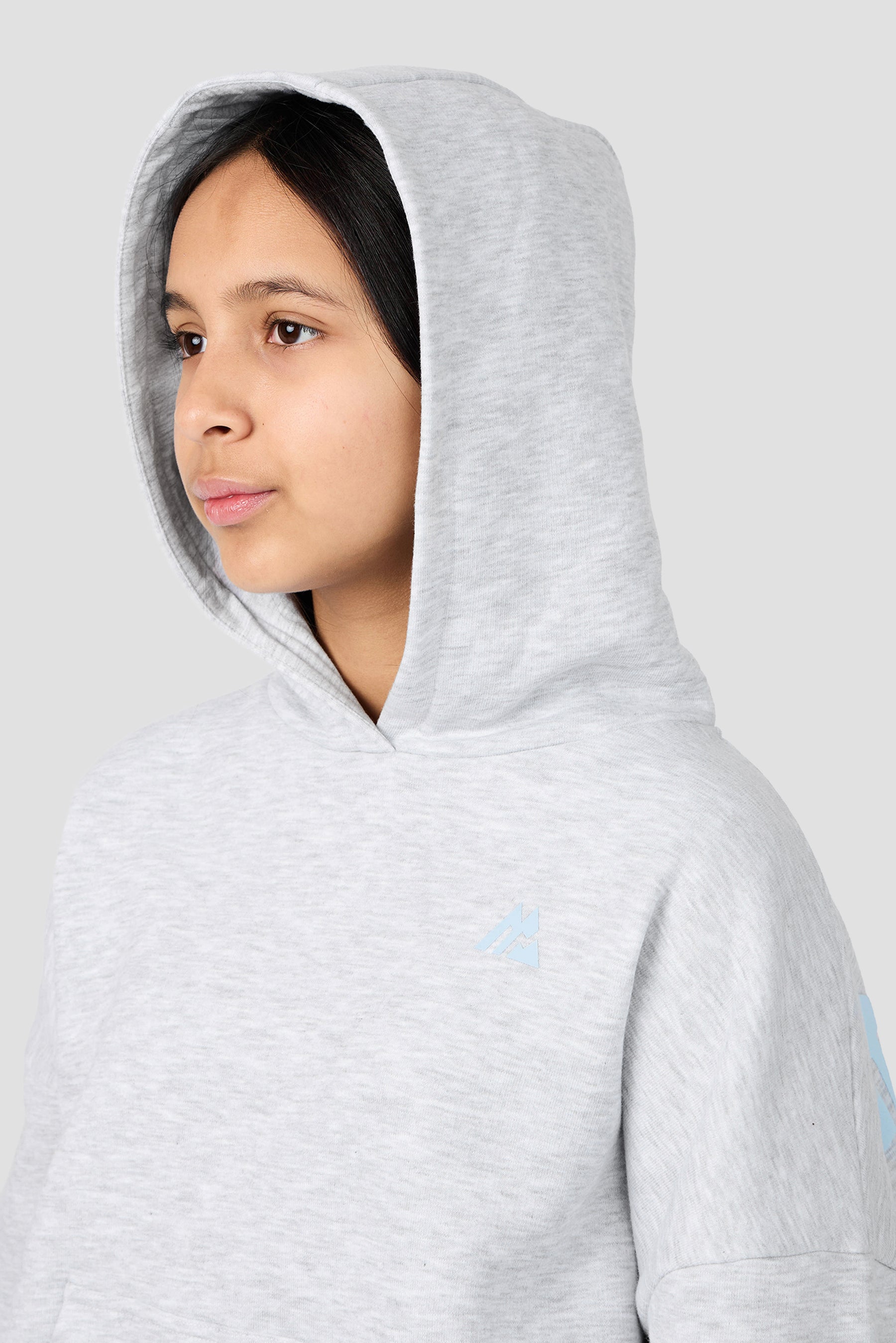 Girls Vibe Hood - Light Smoke Grey Marl/Misty Blue