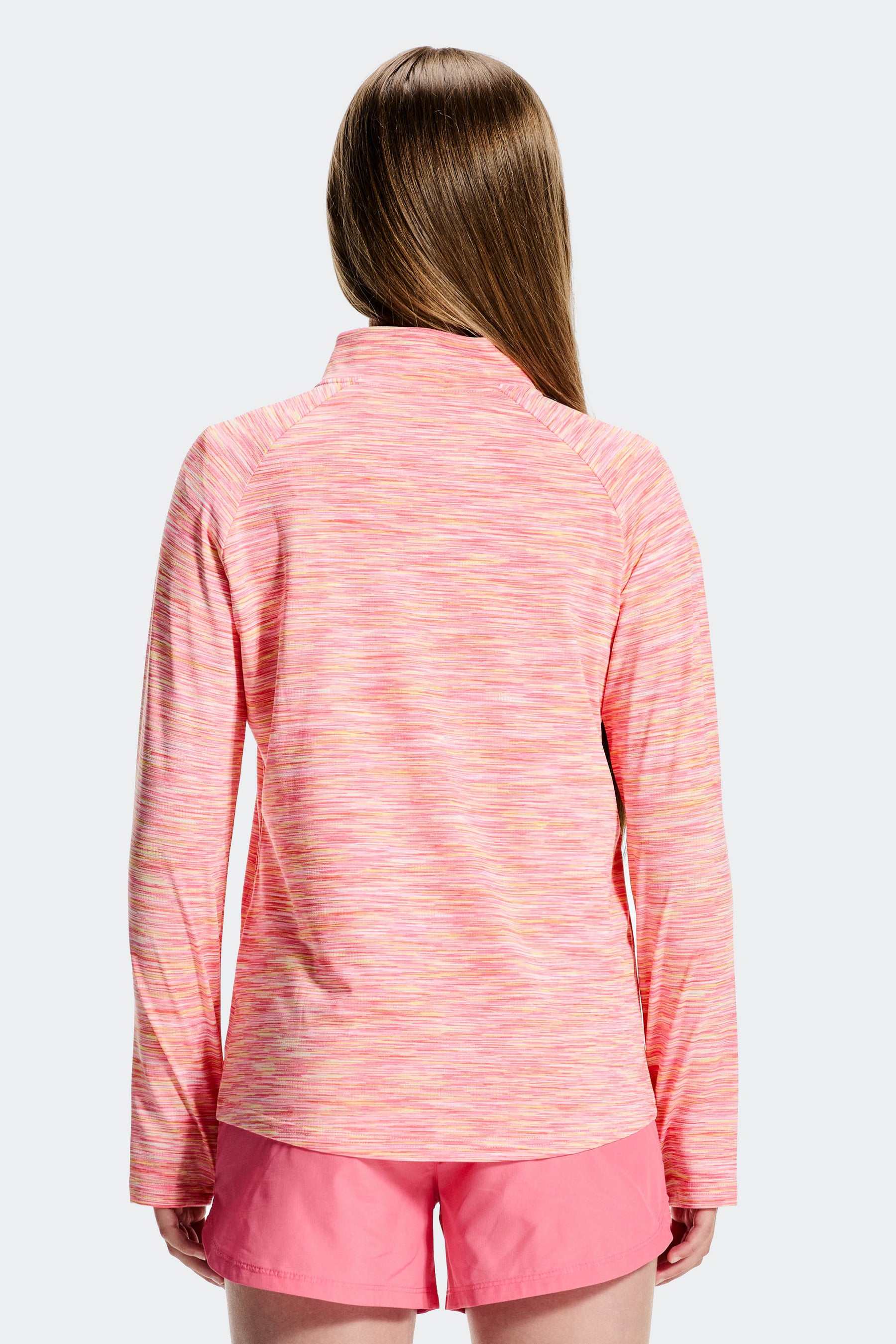 Girls Trail 1/4 Zip - Pink/White/Yellow