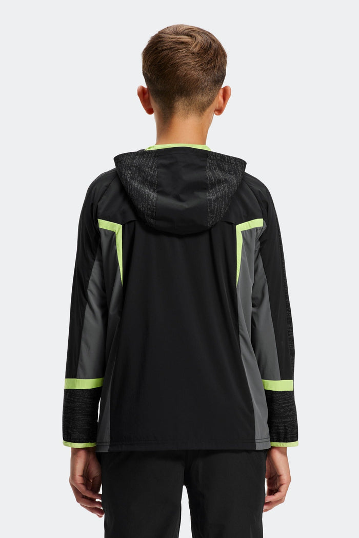 Boys MTX Run Apollo Jacket - Black/Asphalt/Apple Crush