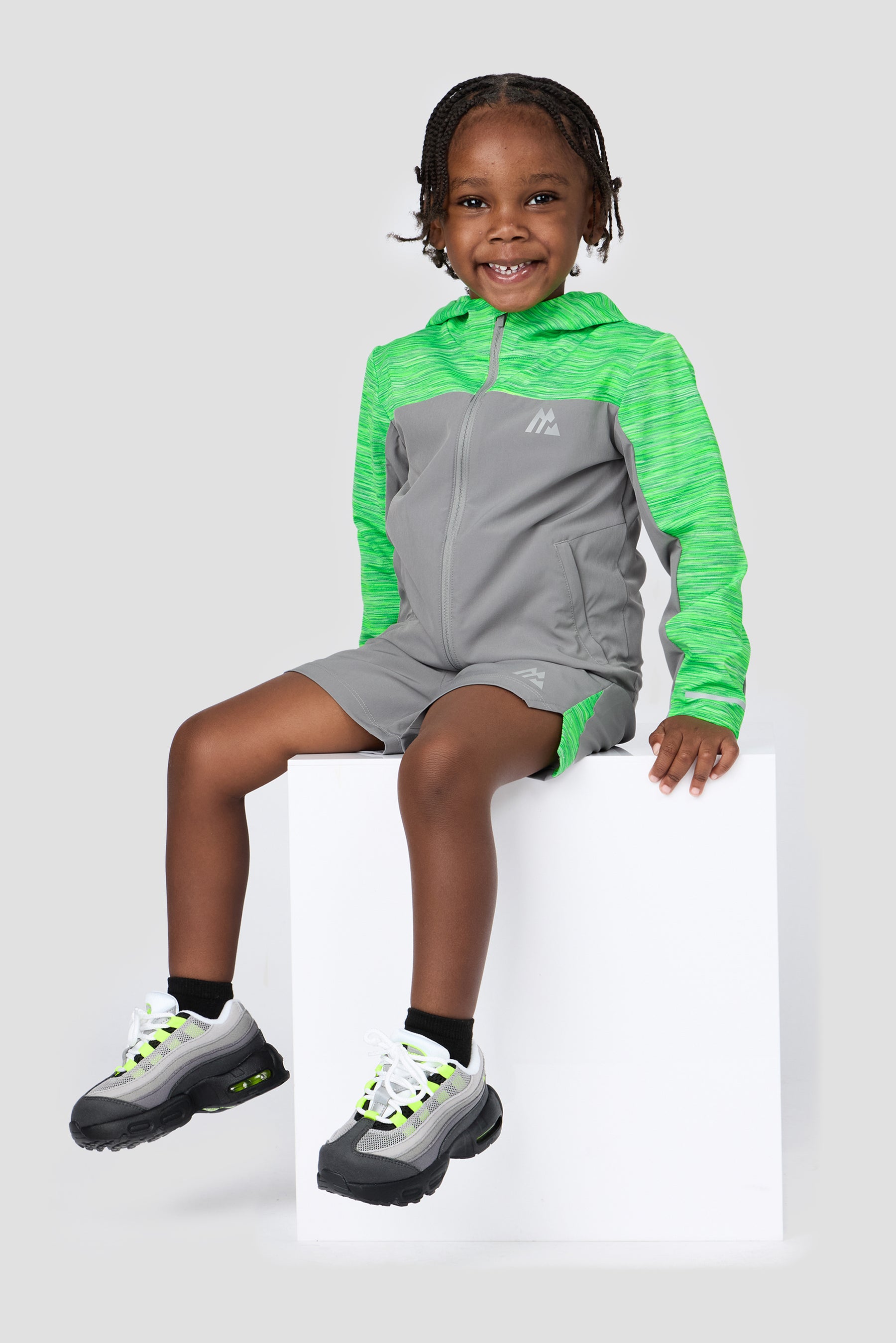 Infant Boys Trail Windbreaker - Grey/Neon Green