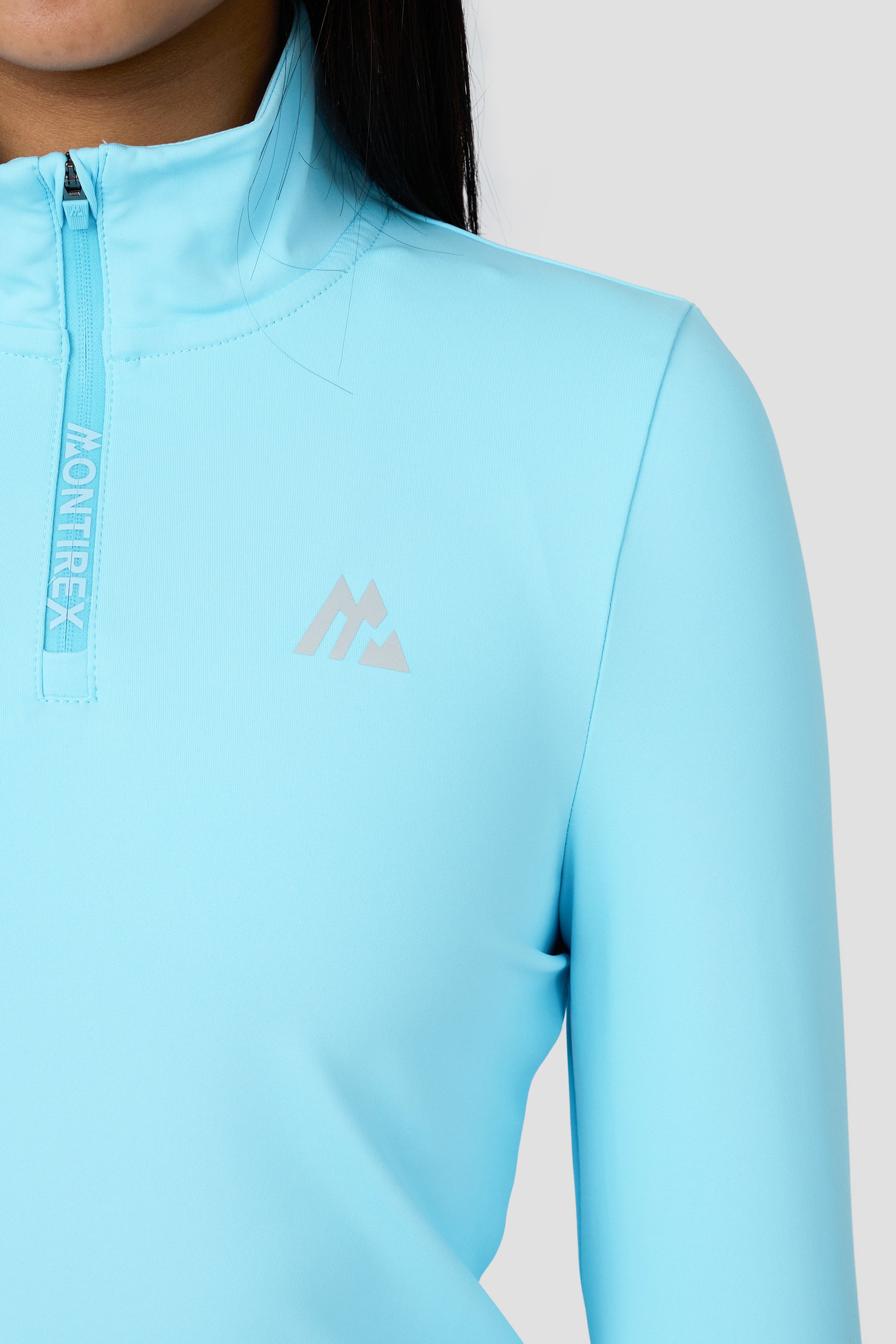 Girls Icon 1/4 Zip - Seashell Blue