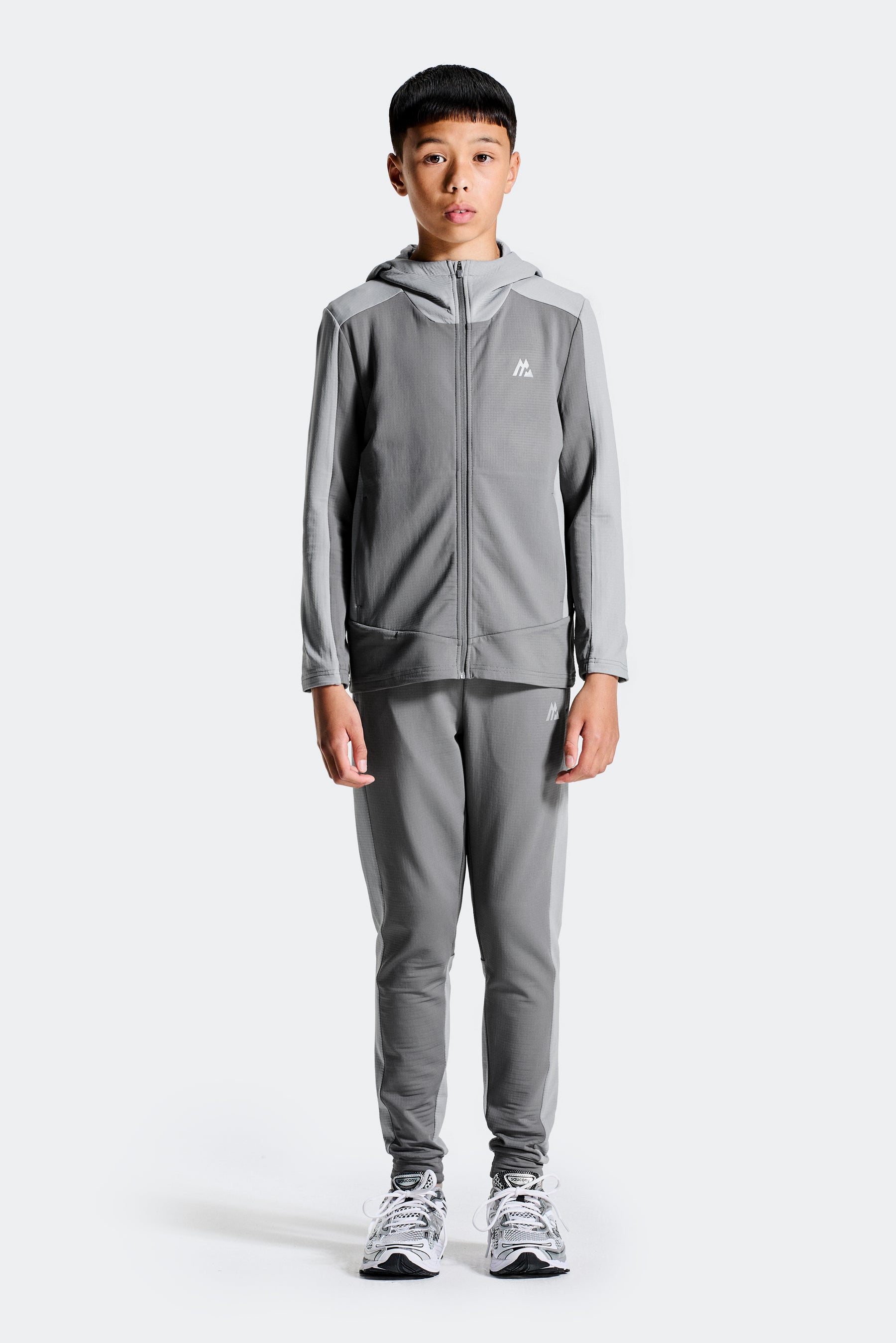 Boys Carbon Hood - Cement Grey/Platinum Grey