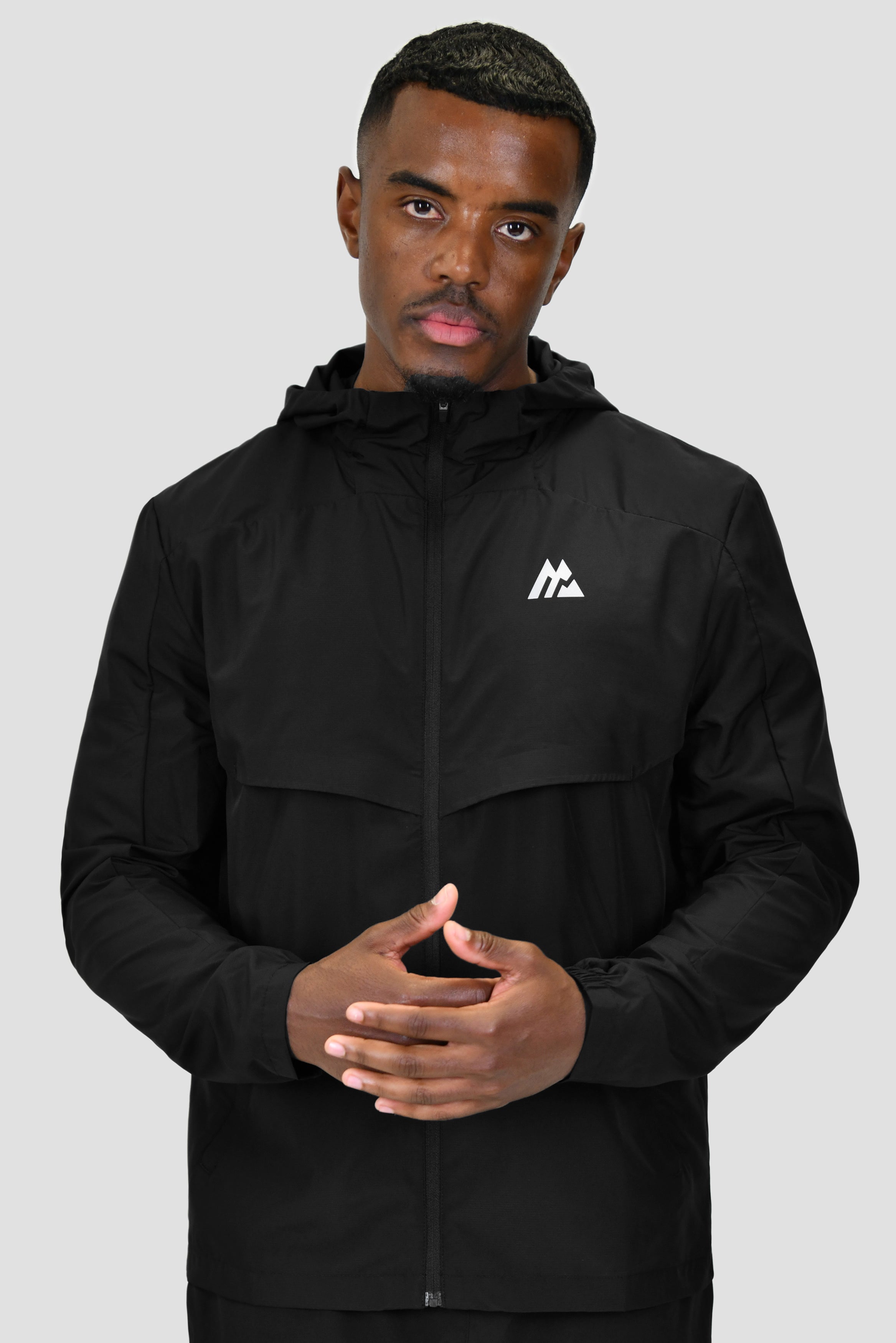 Black and grey windbreaker best sale