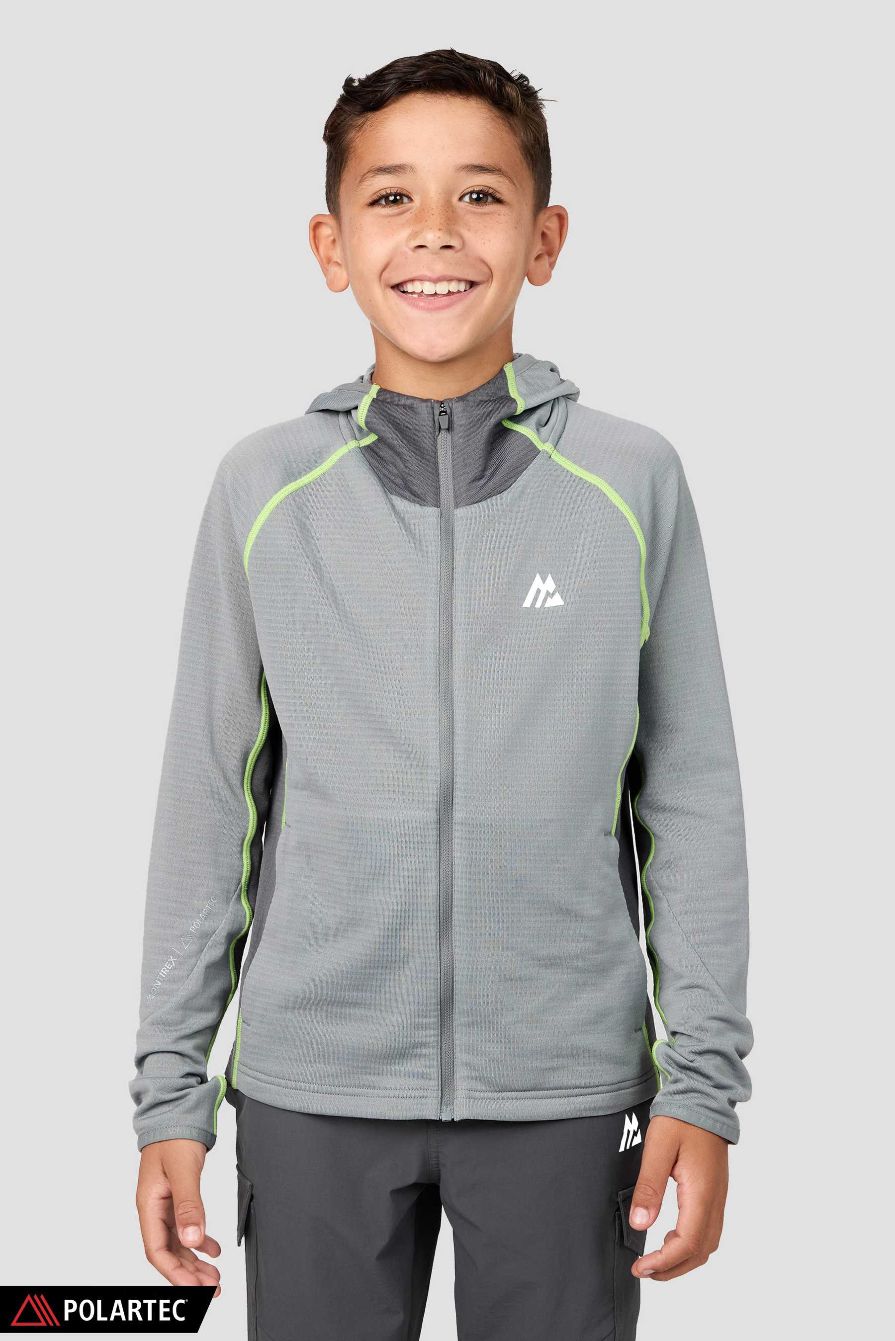 TK MAXX Boys Brink Polartec® Fleece Hood - Platinum Grey/Cement Grey