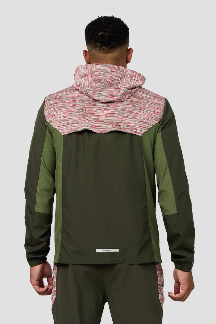 Trail Windbreaker - Khaki/Pink/Red
