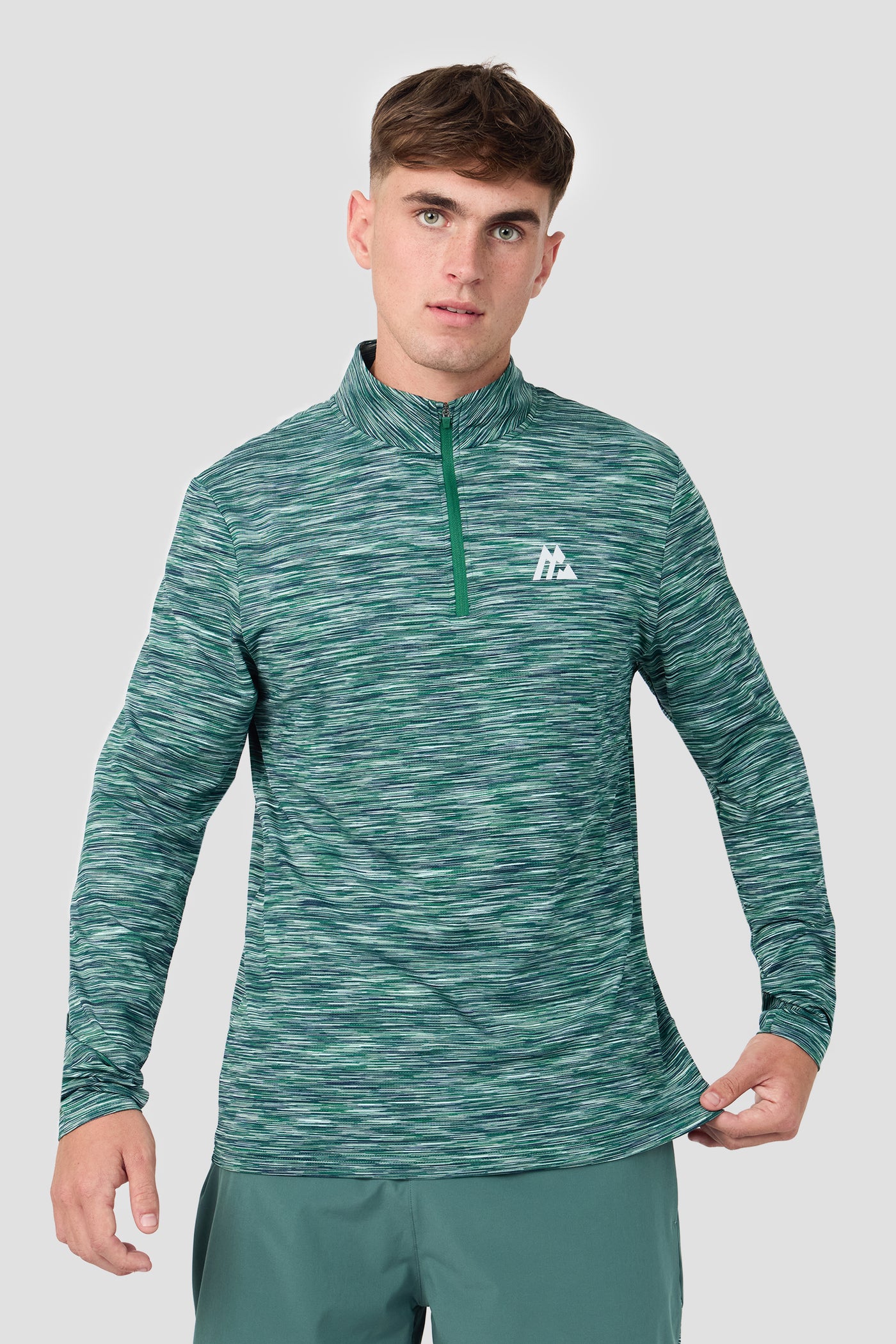 Trail 1/4 Zip - Green/Blue