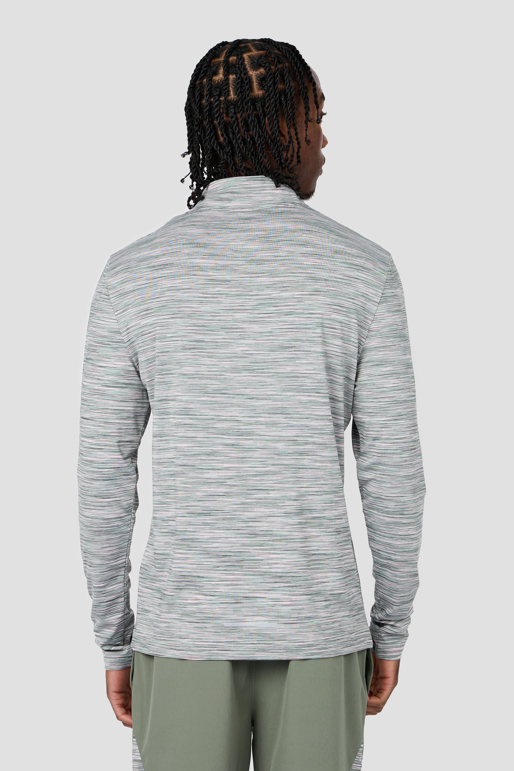 Trail 1/4 Zip - Green Slate/Pink