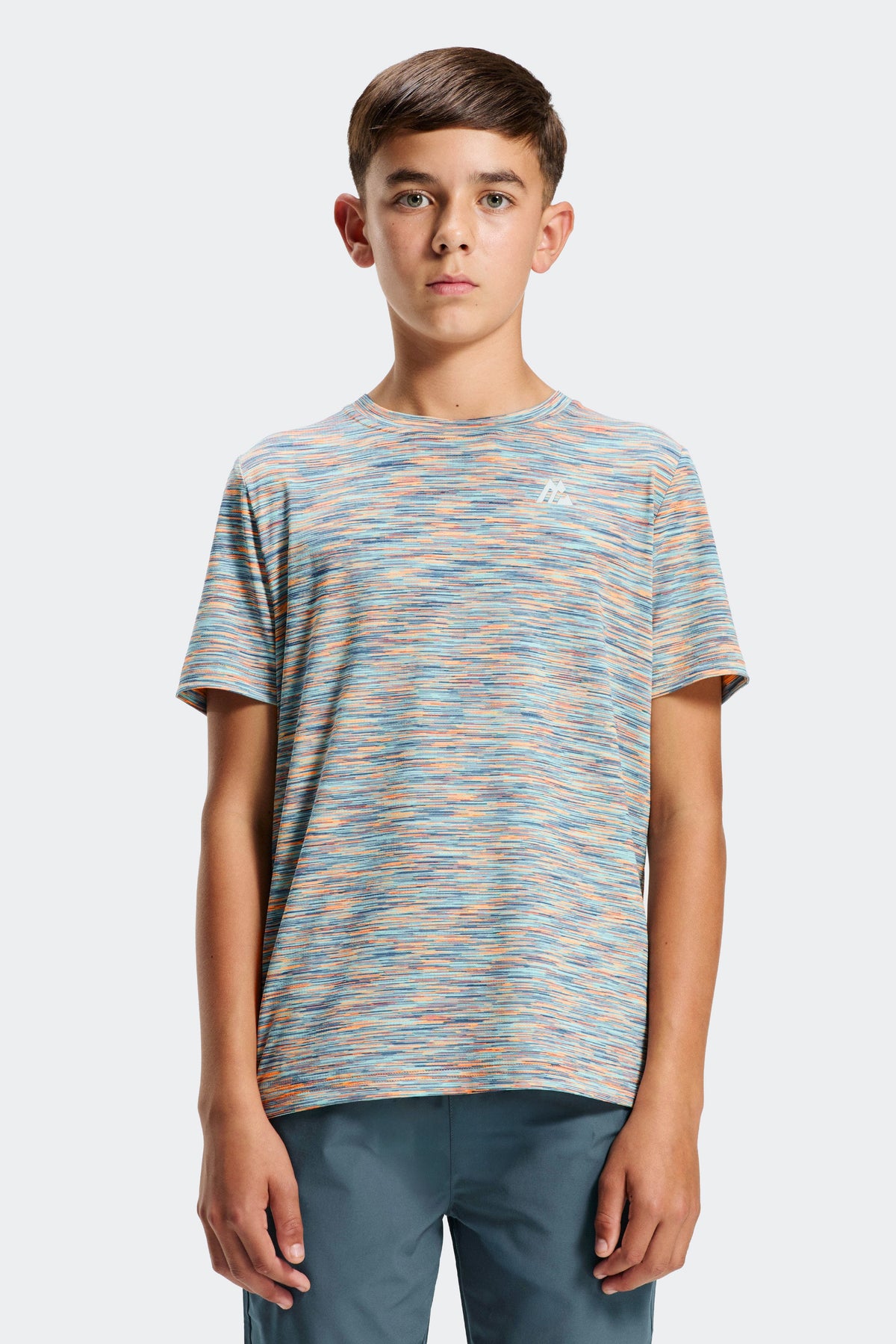 Boys Trail T-Shirt - Blue/Green/Orange