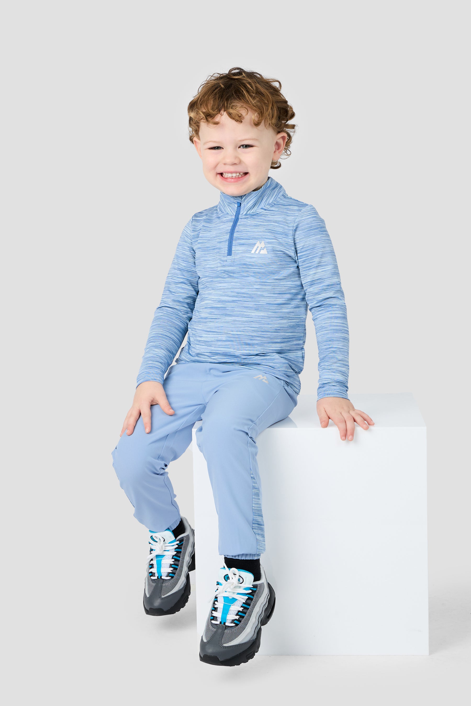 Infant Boys Trail 1/4 Zip - Charcoal Blue Multi