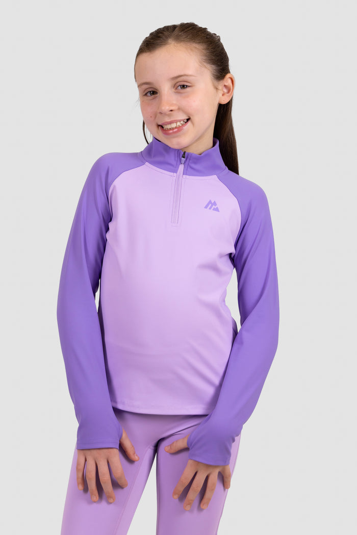 Meisjes Dash 1/4 Zip - Parma/Koninklijk Paars