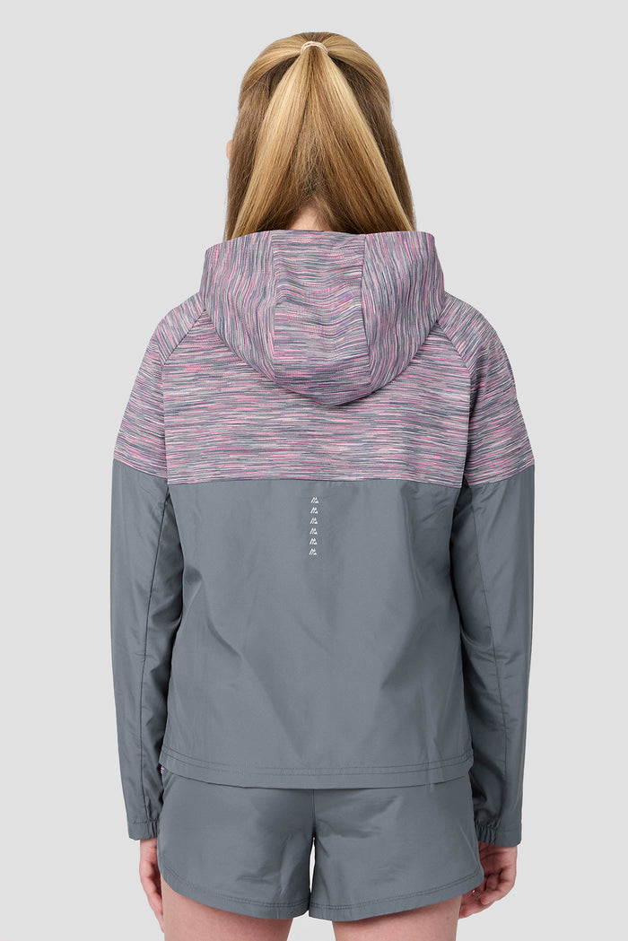 Girls Trail Windbreaker - Grey Multi/Pink