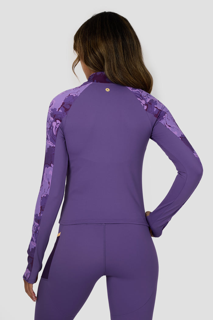 Fusion Print 1/4 Zip - Palazzo/Idaho Blue