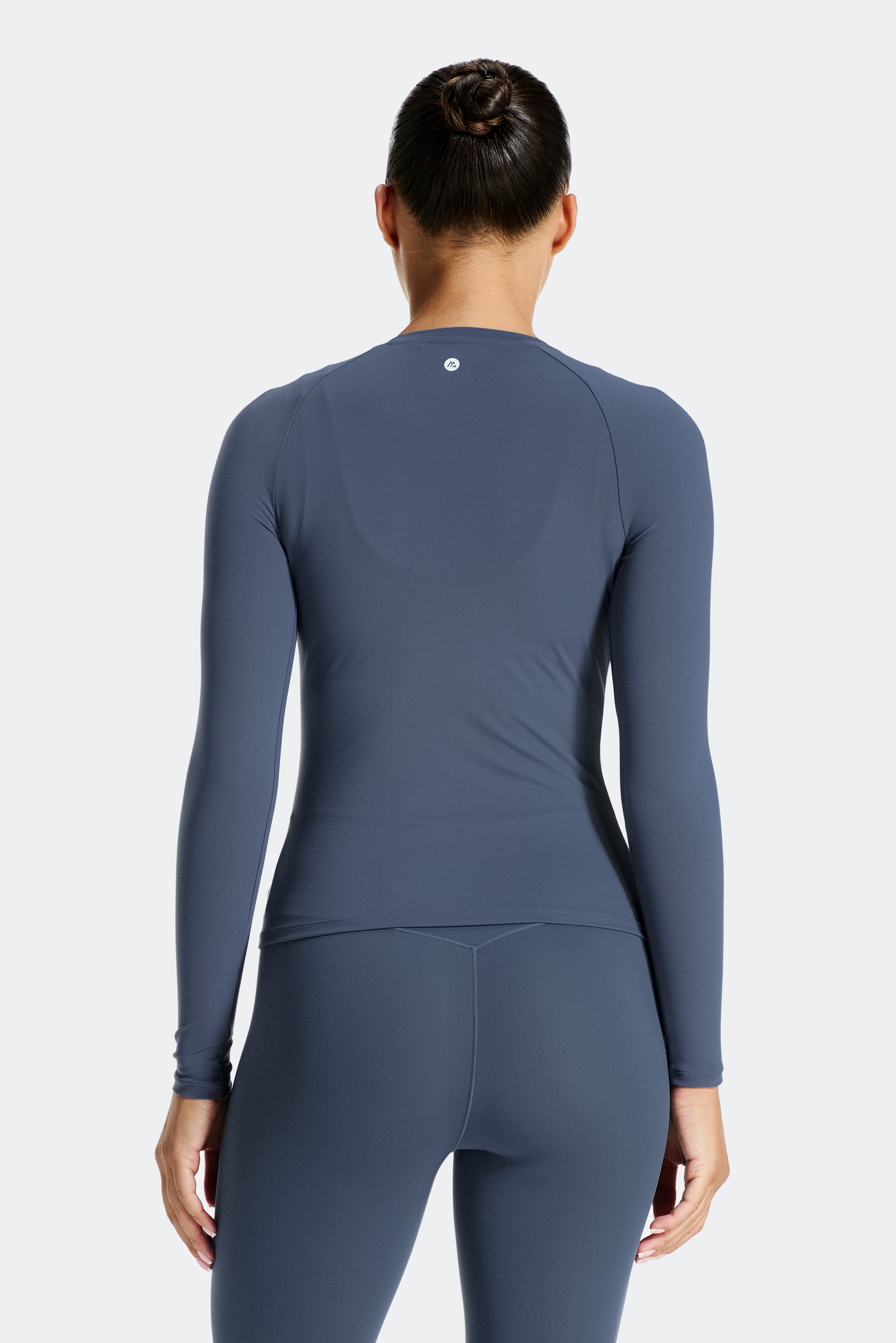 Form Langarm-T-Shirt – Vergrautes Indigo