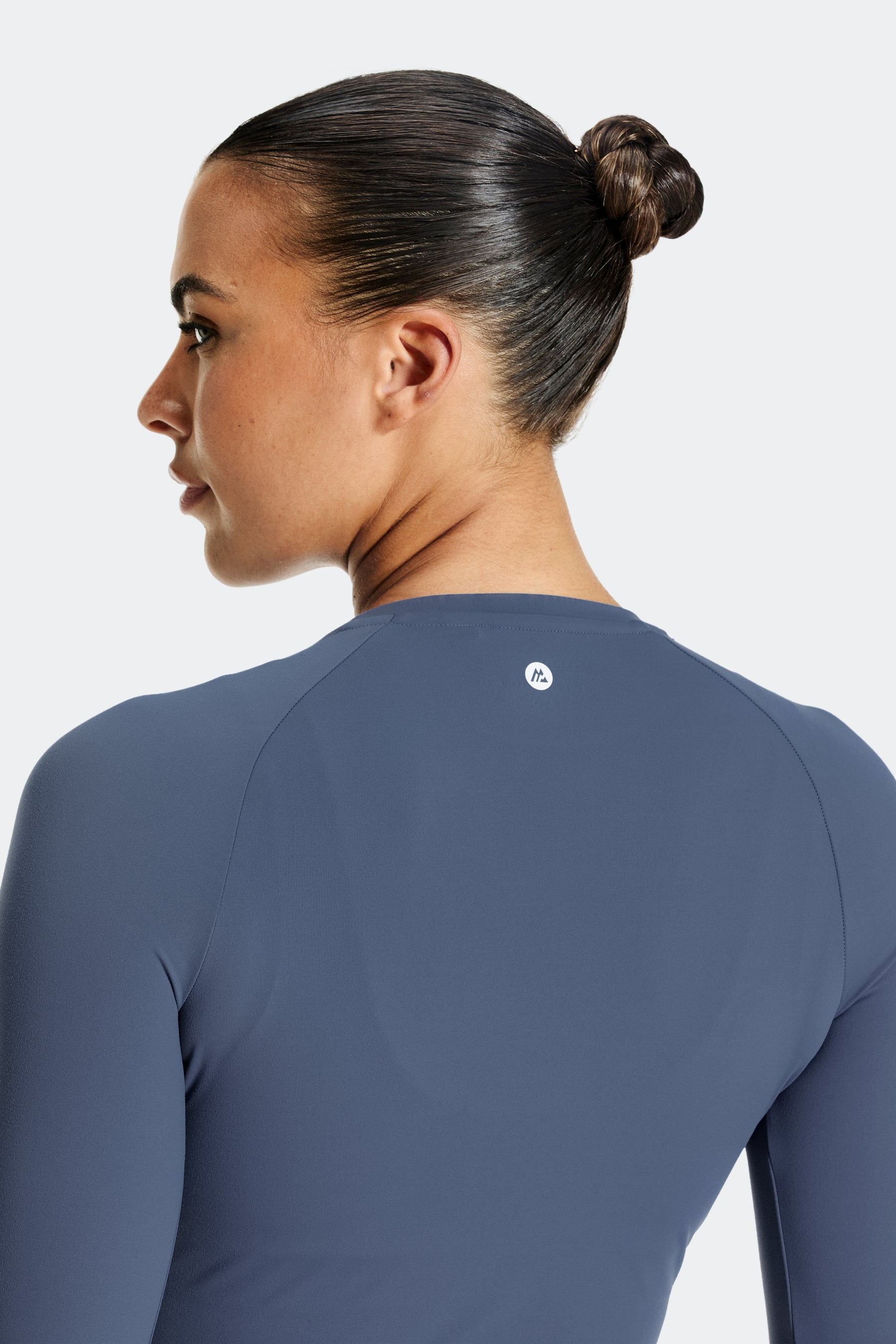 Form Langarm-T-Shirt – Vergrautes Indigo