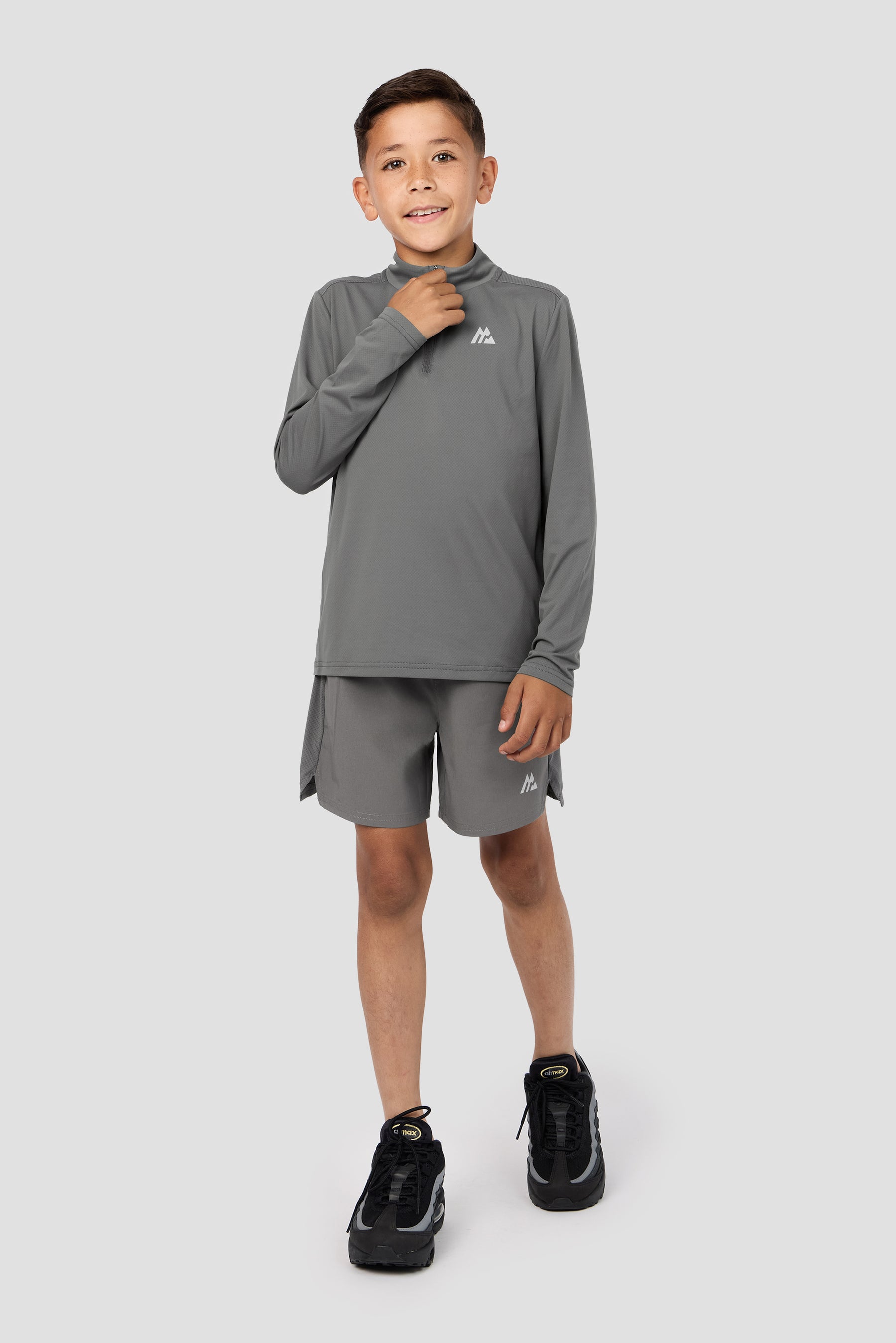Boys Delta 1/4 Zip - Cement Grey