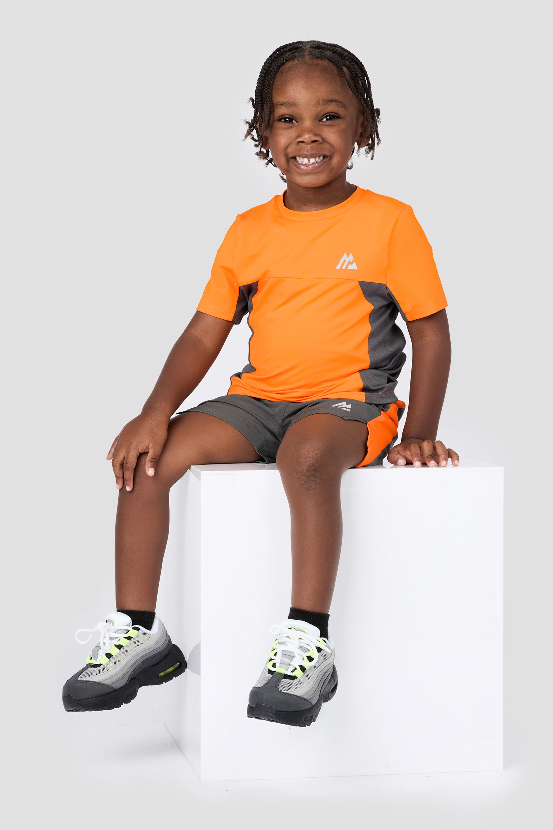 Infant Boy's Peak 2.0 T-Shirt/Short Set - Tangerine Glow/Cement Grey